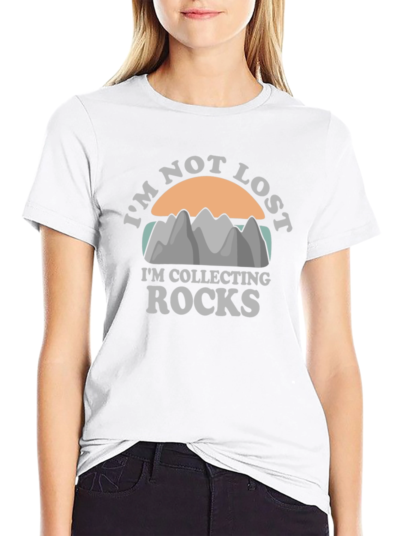 Im Not Lost Collecting Rocks Mens Black T-Shirt