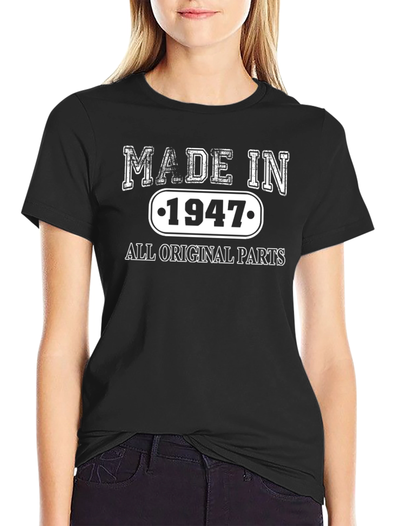 Made in 1947 All Original Parts Black T-Shirt