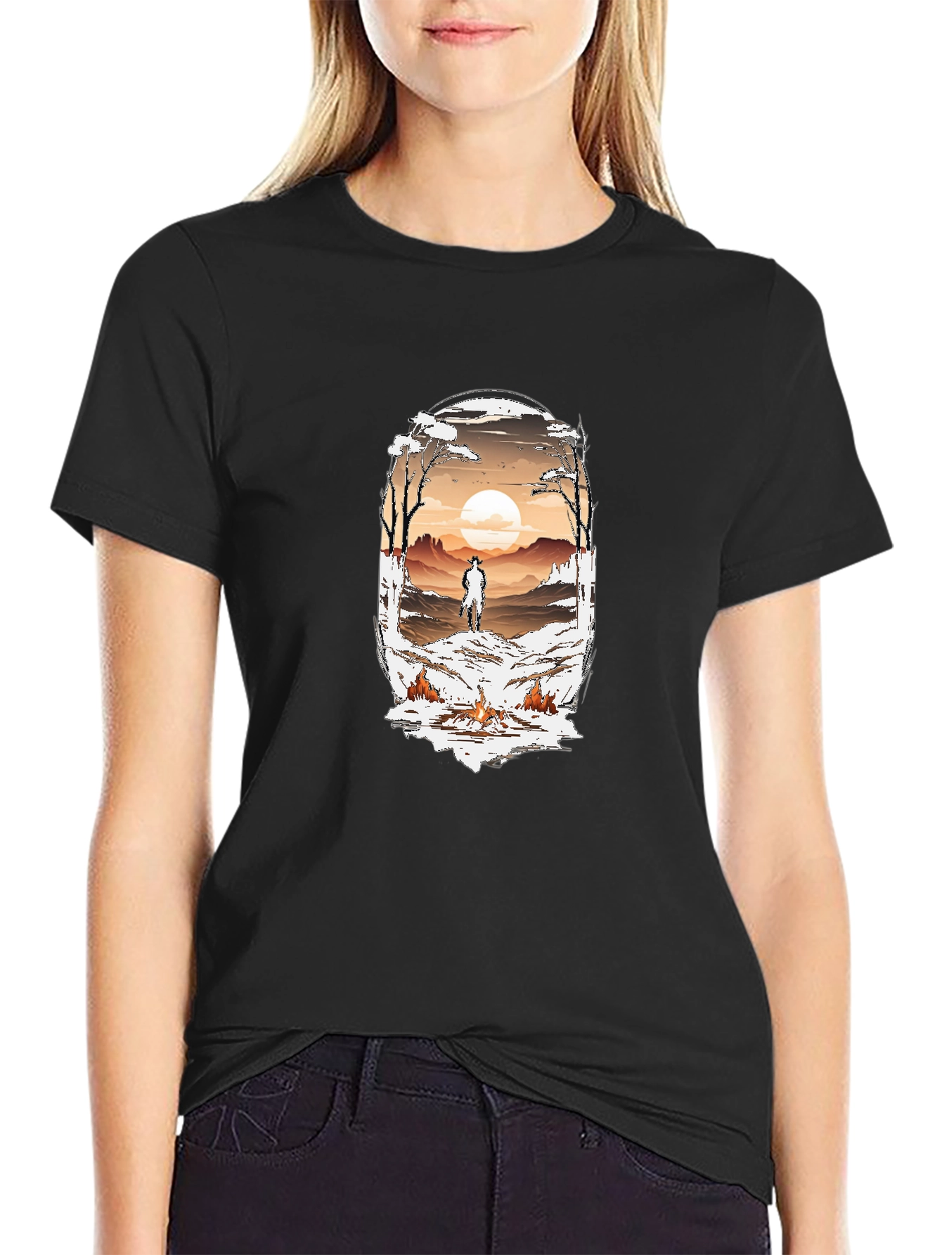 Western Graphic Tee - Cowboy Sunset T-Shirt