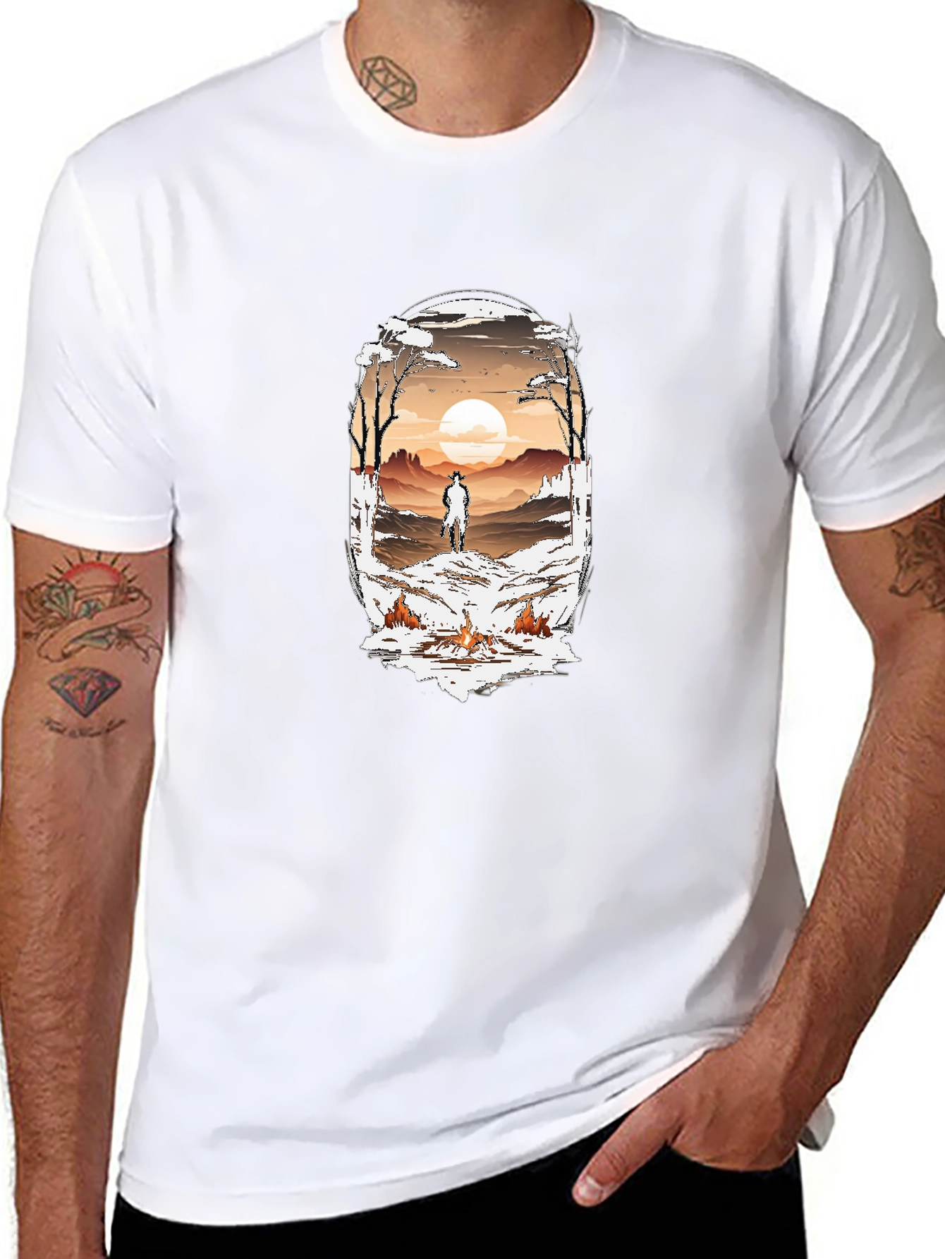 Western Graphic Tee - Cowboy Sunset T-Shirt