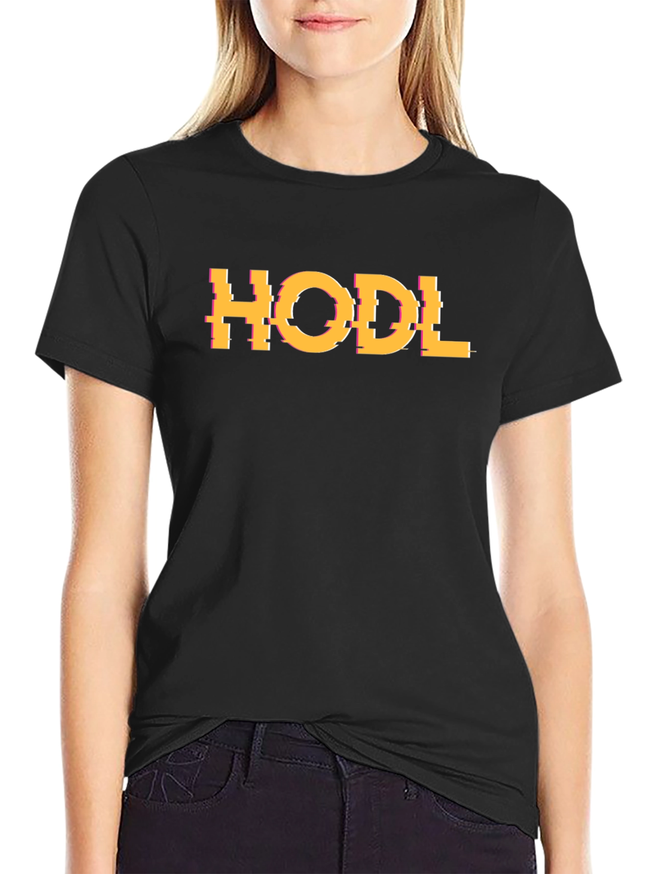 HODL Glitch Graphic Tee - Crypto Enthusiast T-Shirt
