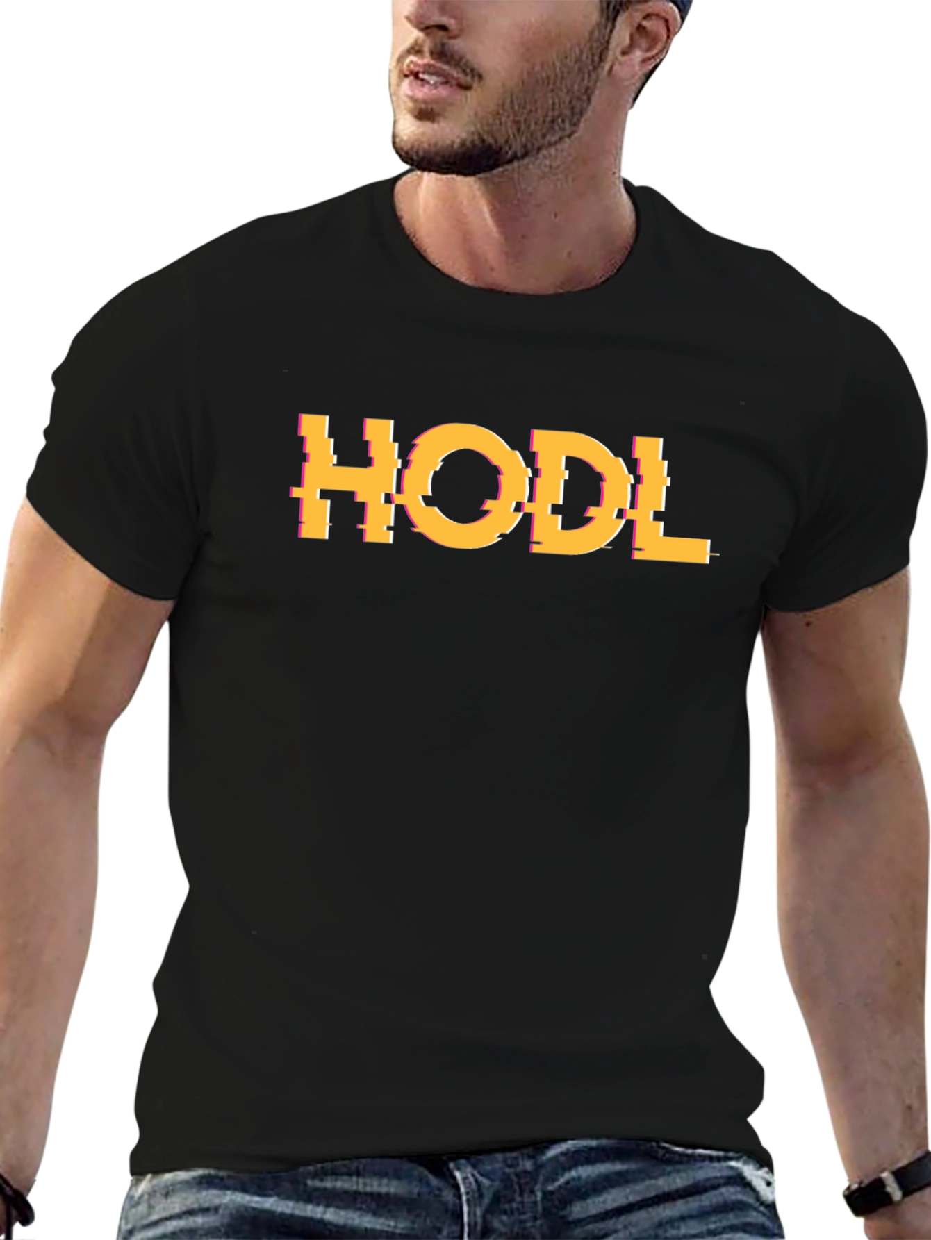 HODL Glitch Graphic Tee - Crypto Enthusiast T-Shirt