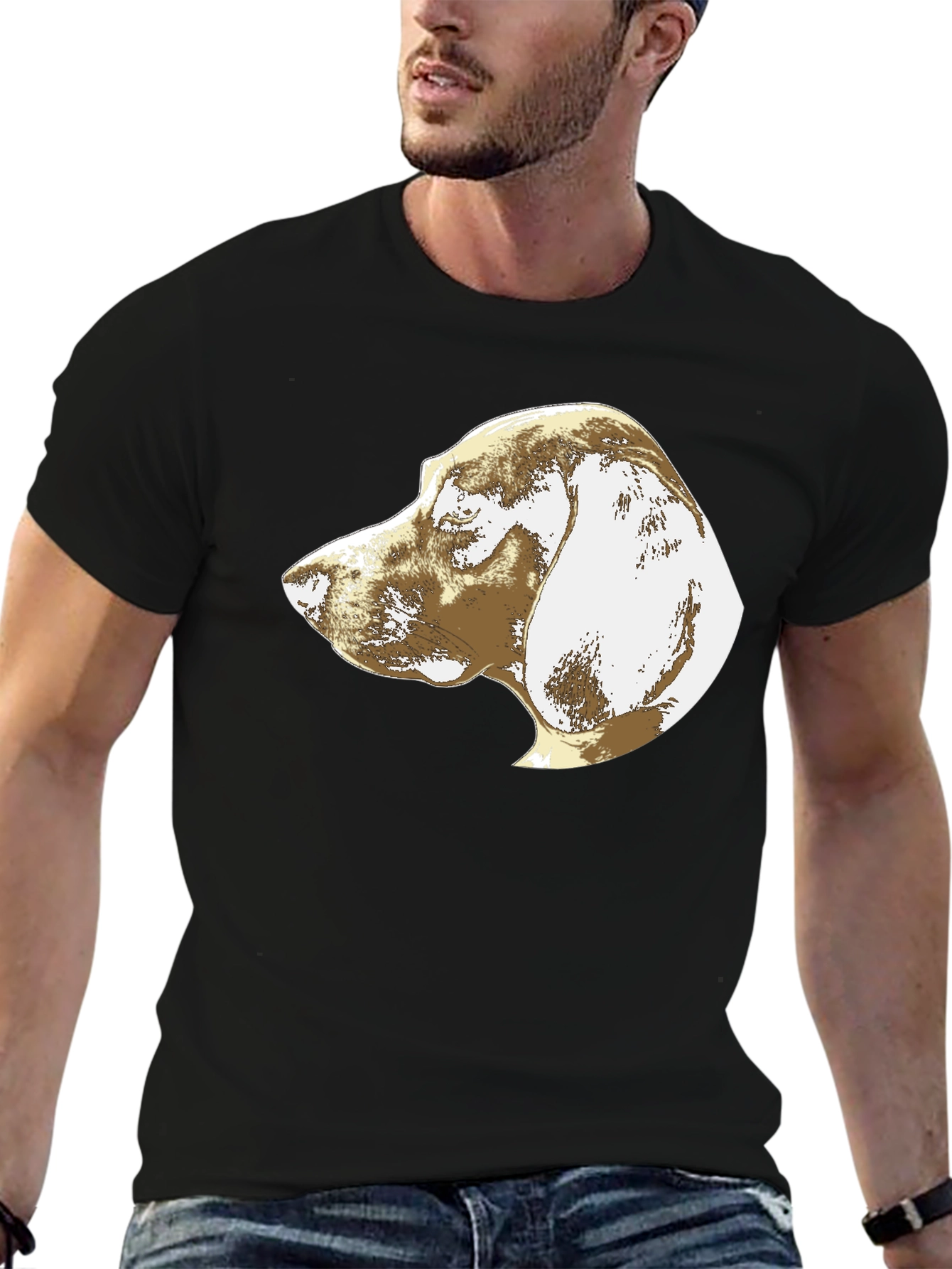 Dog Profile Graphic Tee - Mens Black T-Shirt