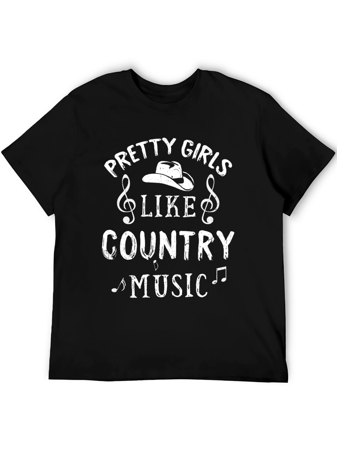 Pretty Girls Like Country Music Black Graphic Tee