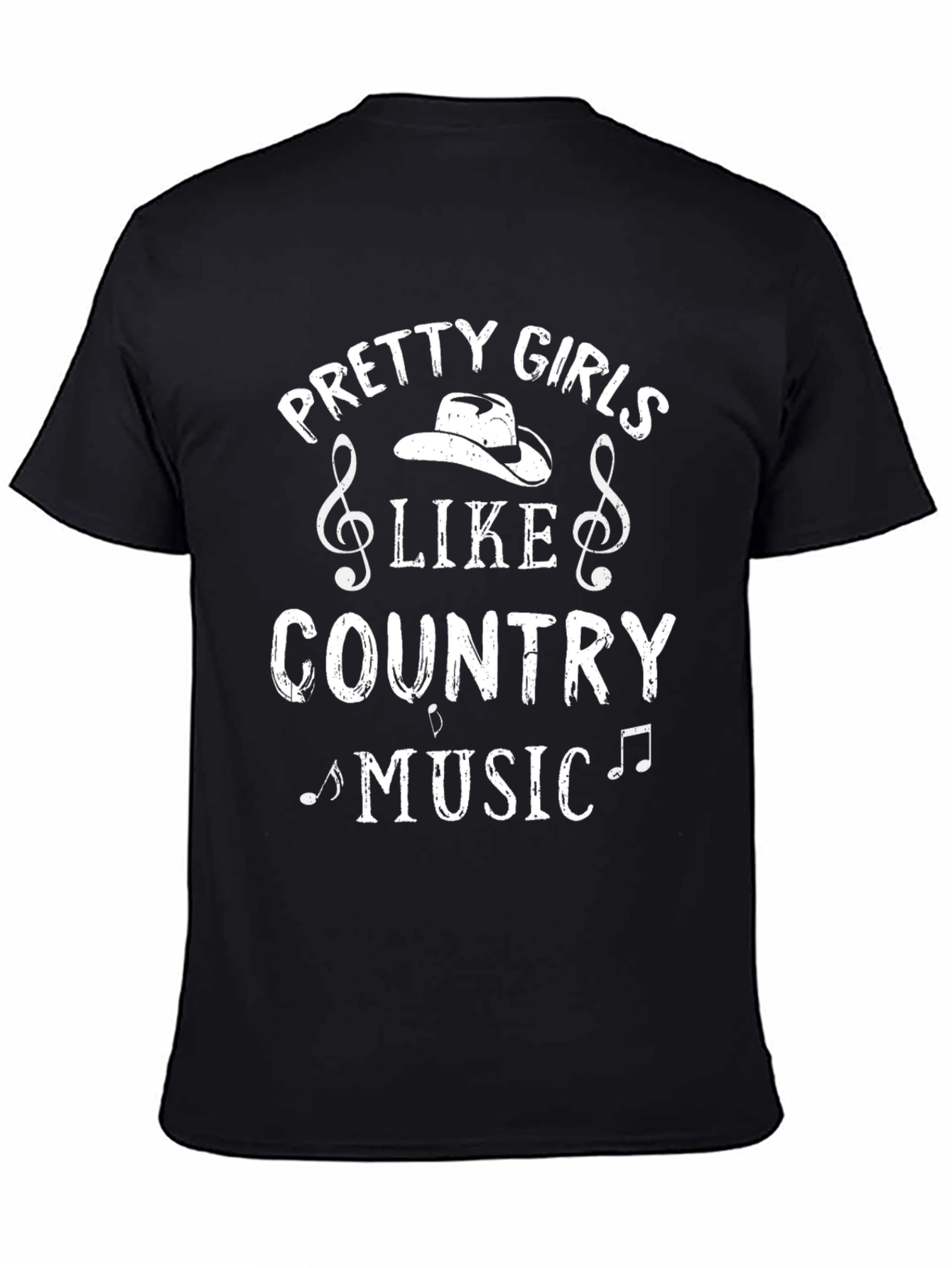 Pretty Girls Like Country Music Black Graphic Tee