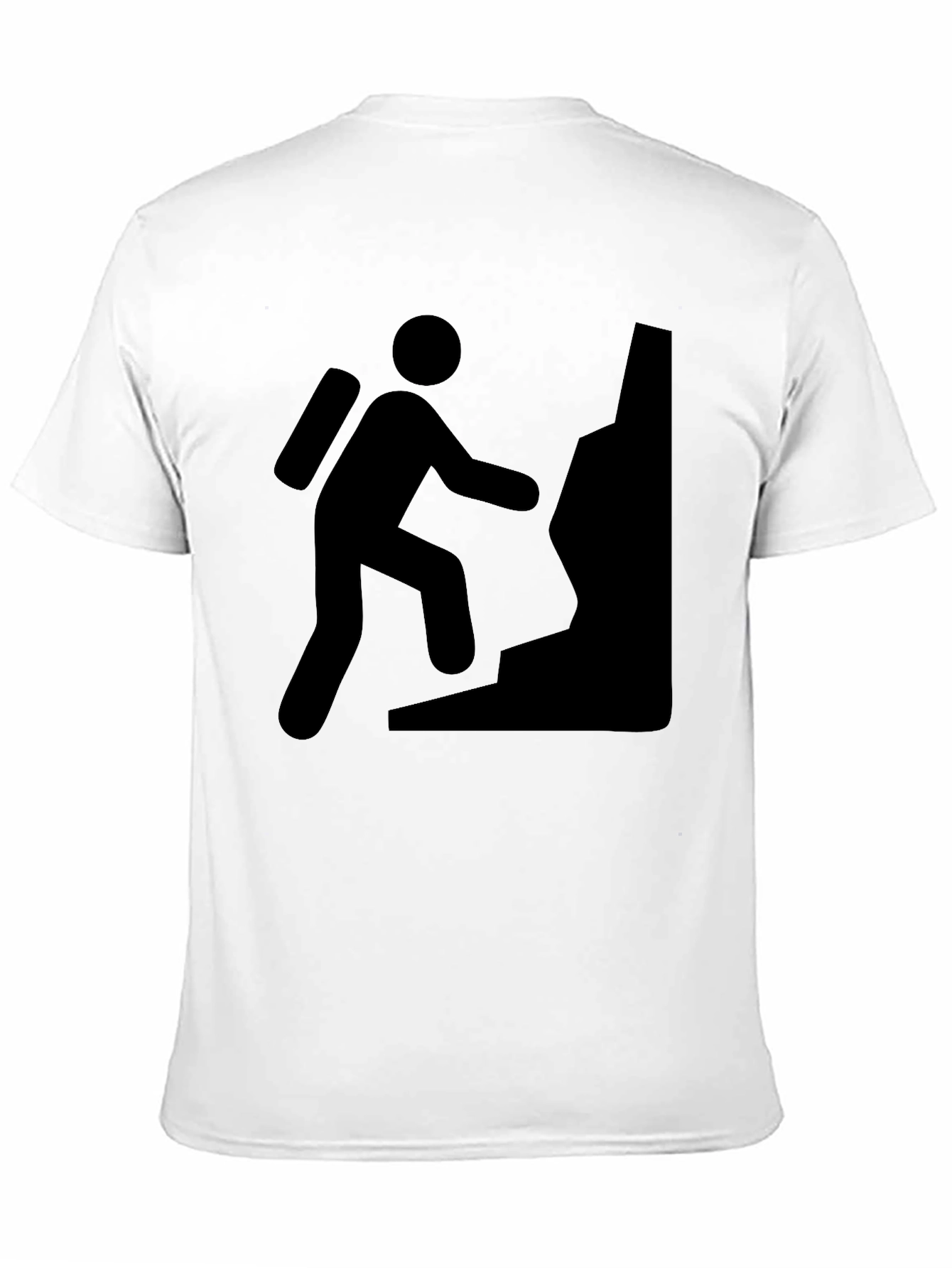 Climbing Man Graphic Tee - Black Cotton Casual T-Shirt