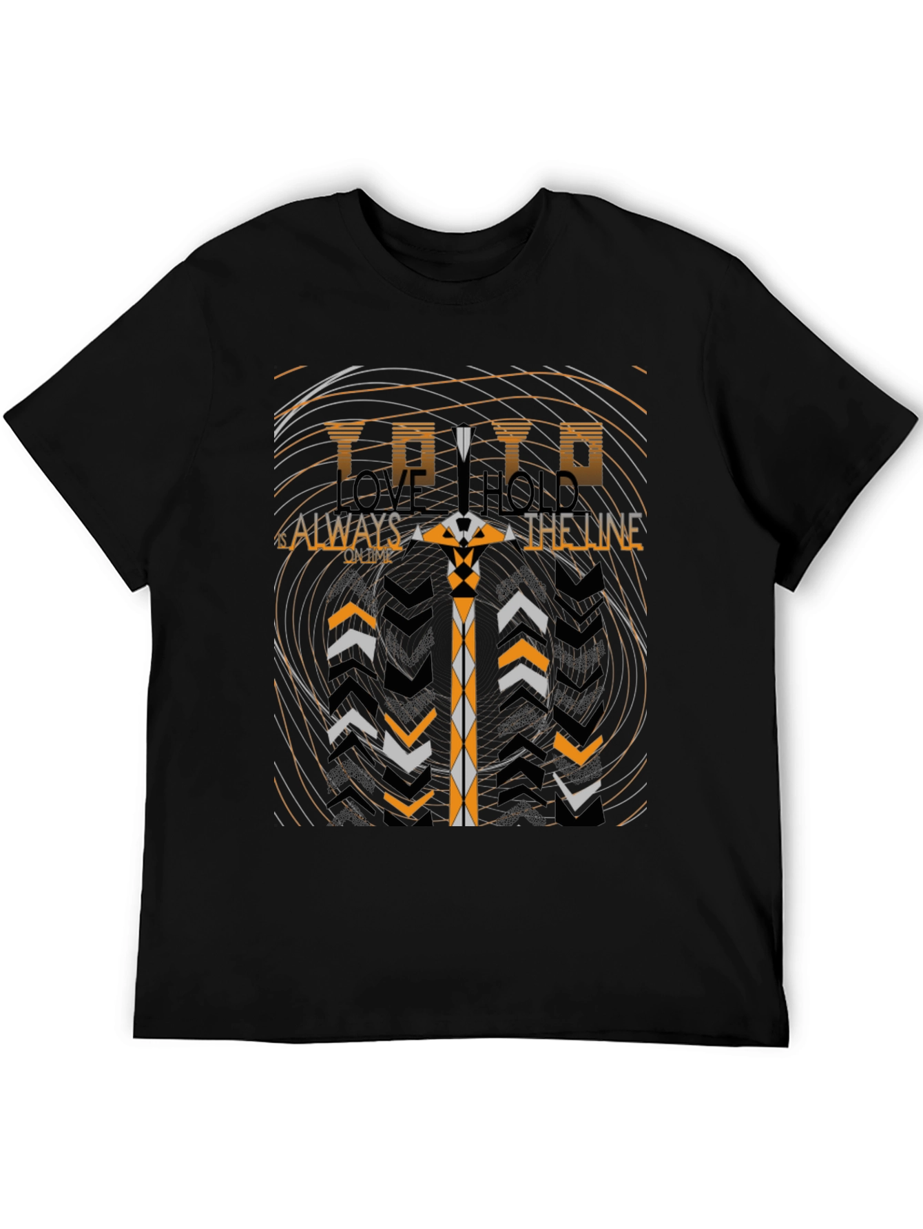Abstract Graphic Print Tee - Black