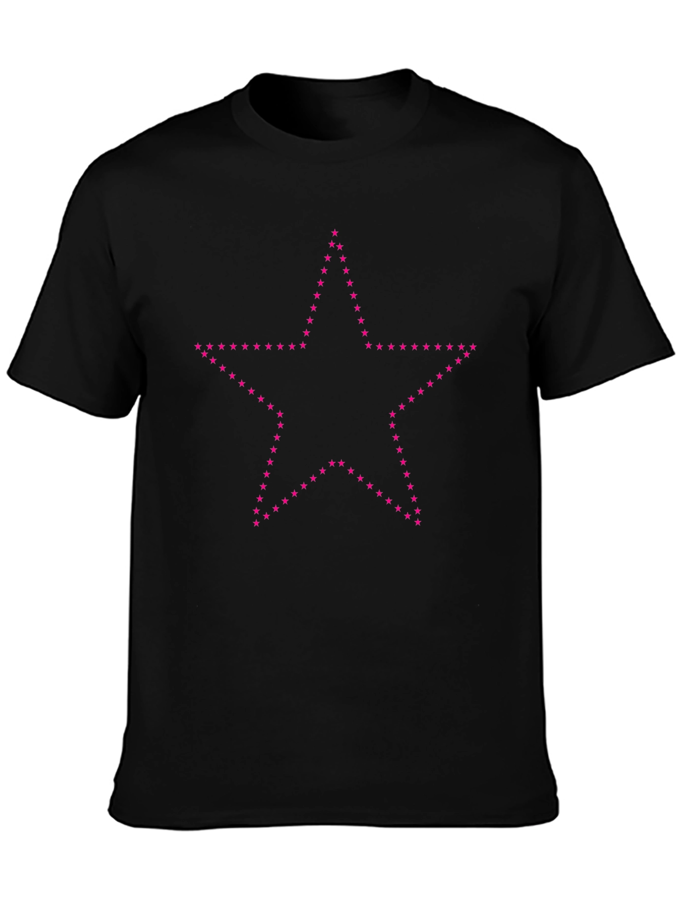 Starry Night Tee - Black Cotton Crew Neck T-Shirt