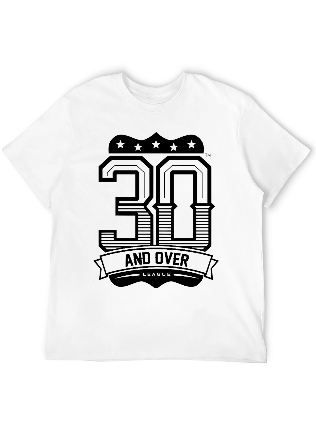 30 and Over League Black Graphic Tee