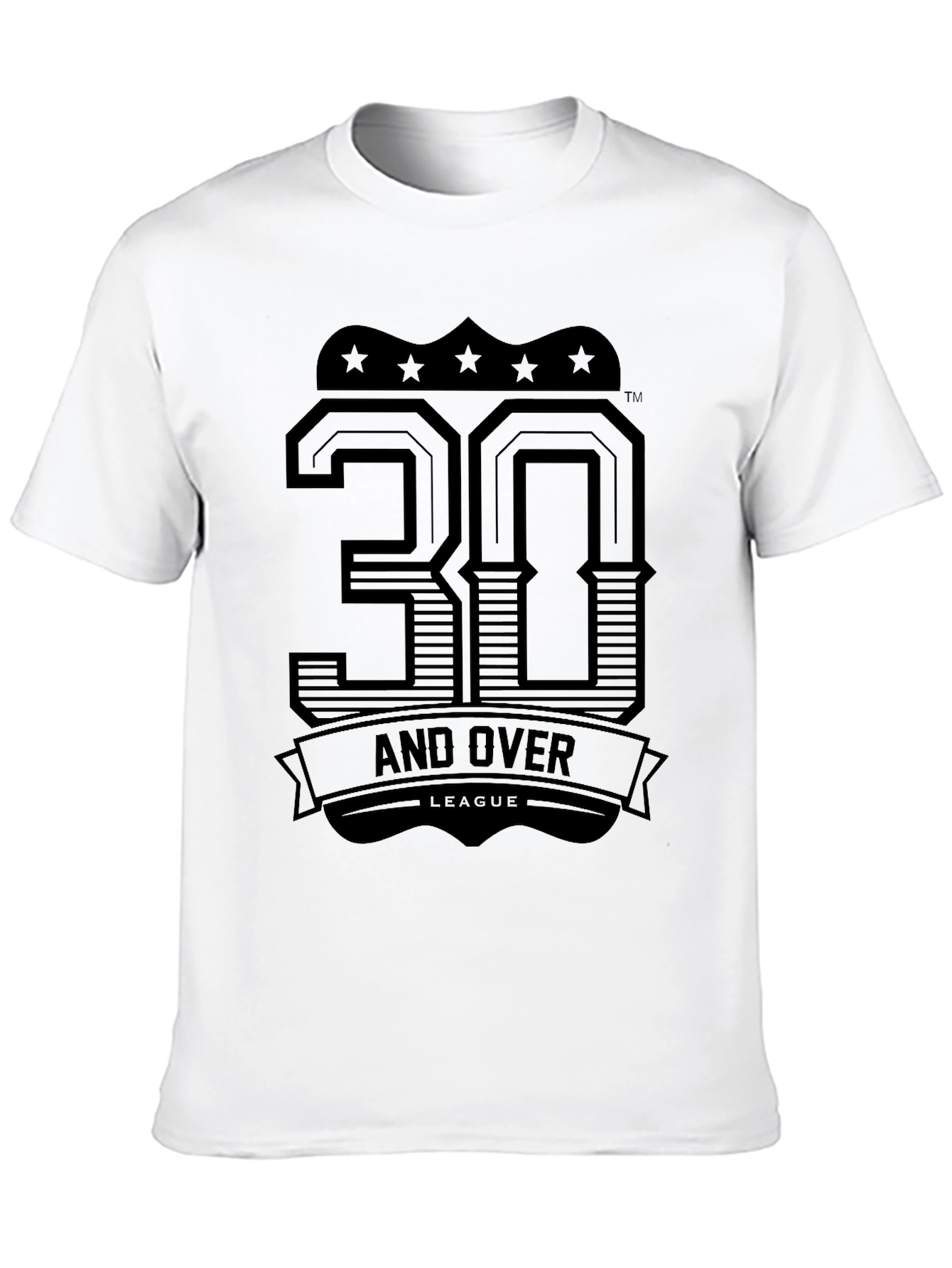 30 and Over League Black Graphic Tee