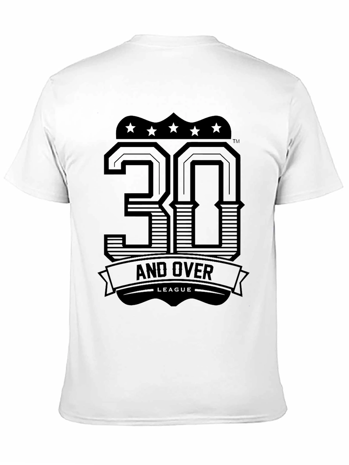 30 and Over League Black Graphic Tee
