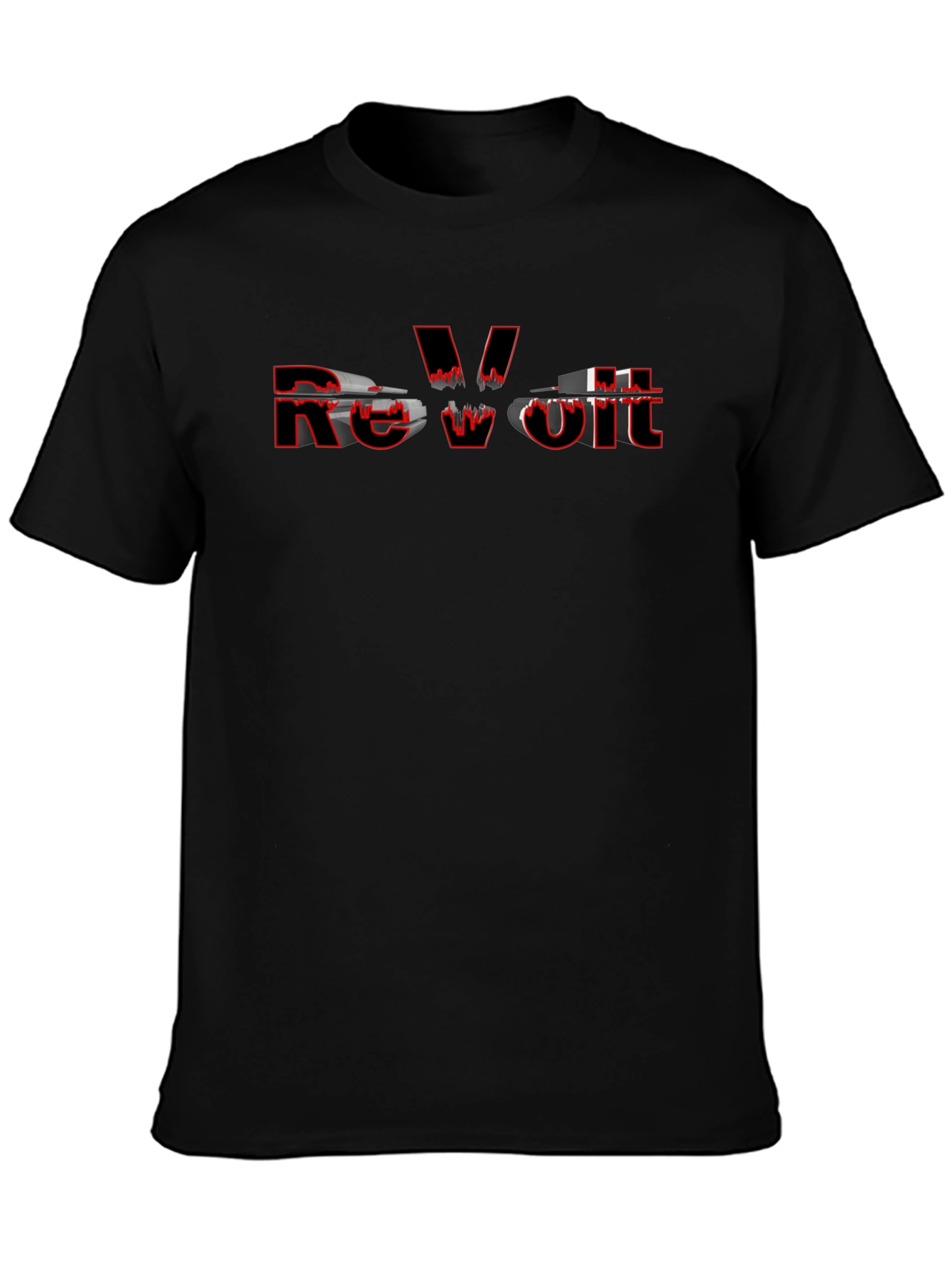 Revolt Graphic Print Black T-Shirt