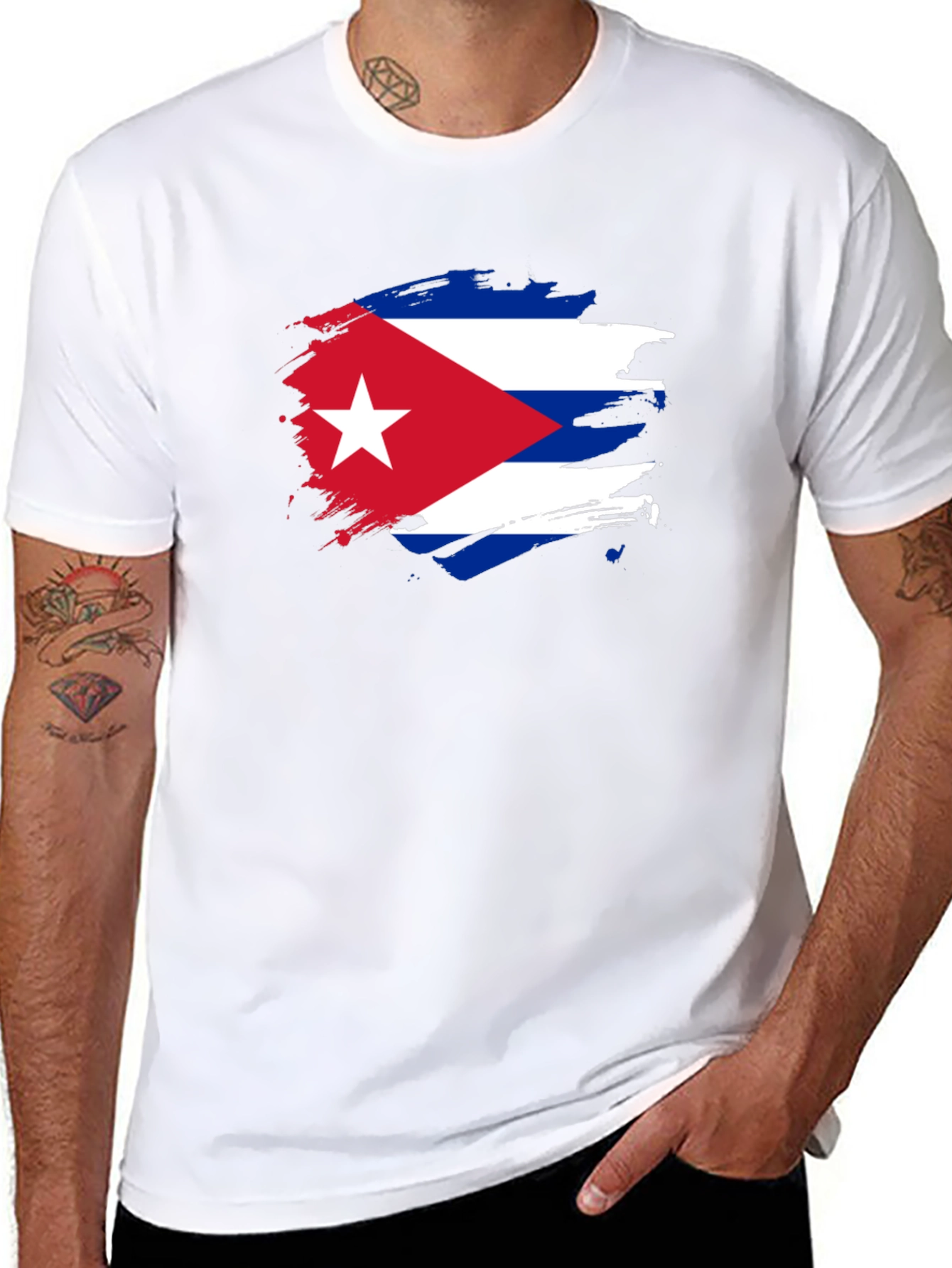 Cuban Flag Graphic Print T-Shirt