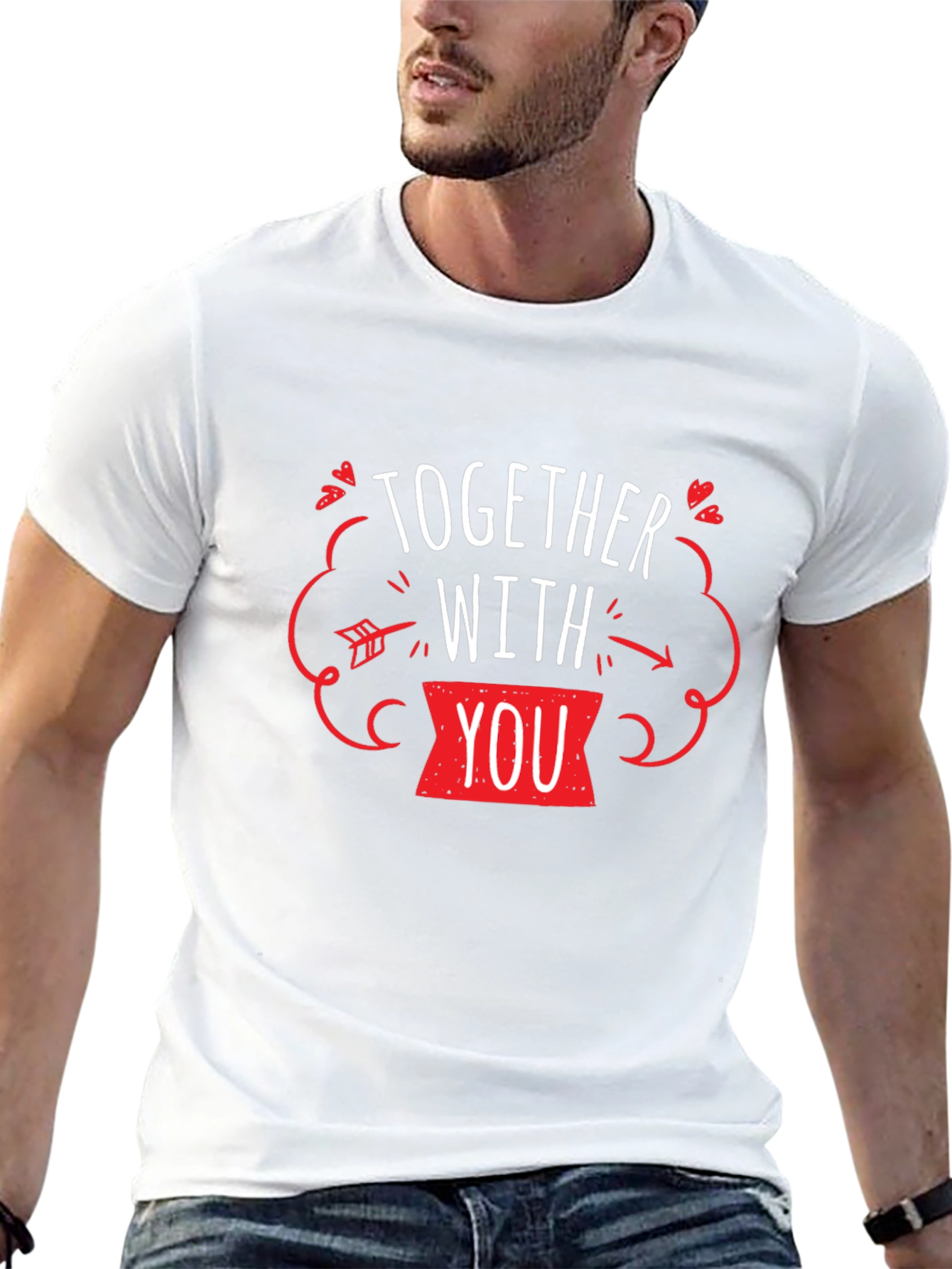 Together With You Valentines Day Graphic Tee