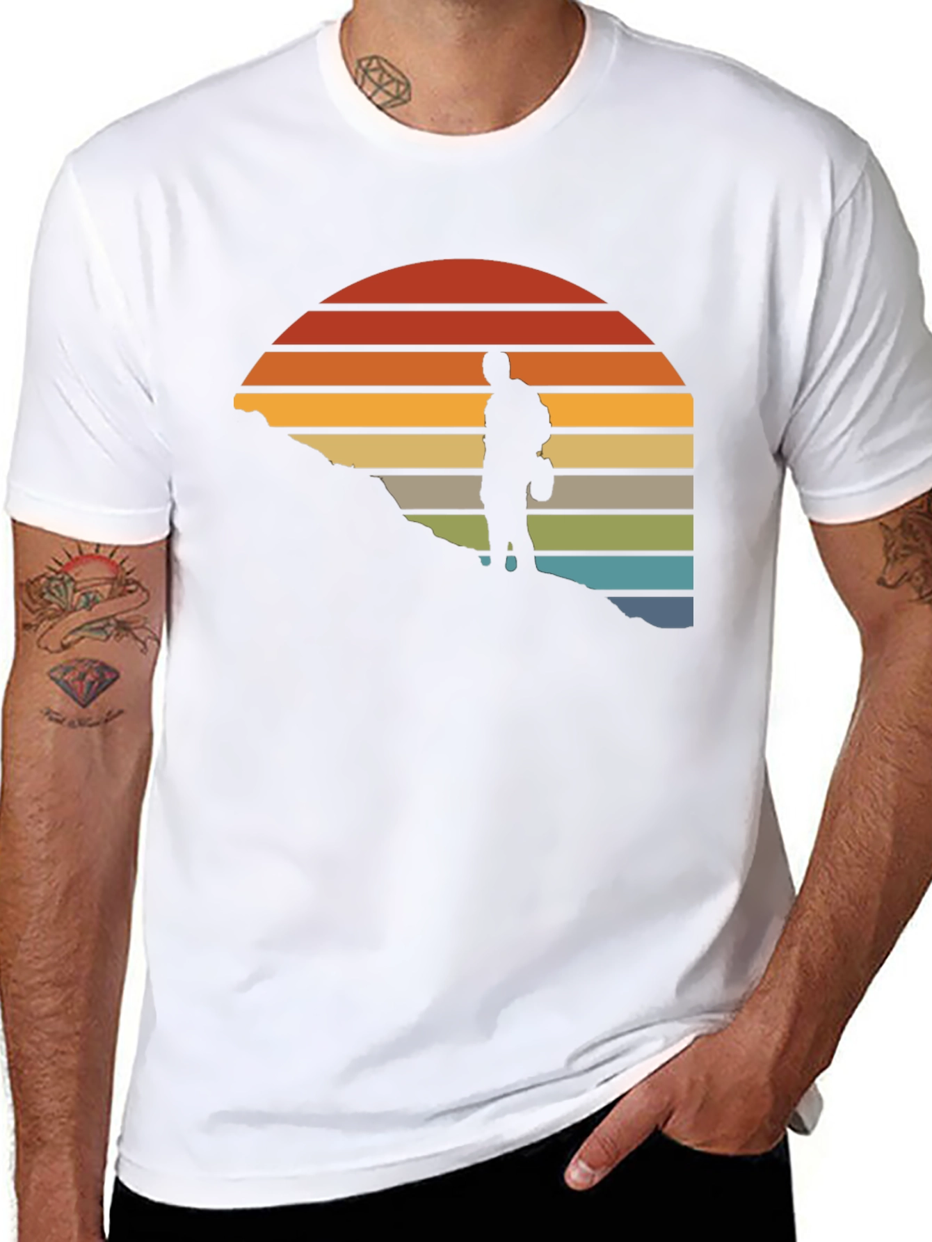 Hiker Silhouette Sunset Graphic Tee