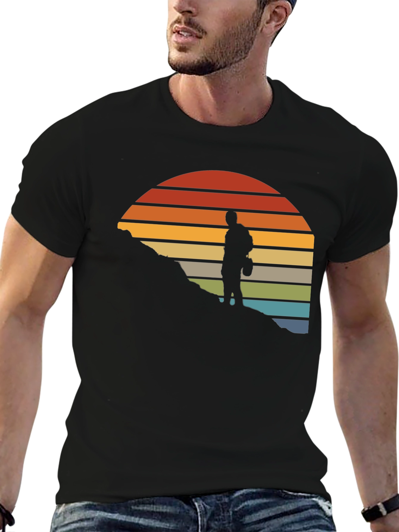 Hiker Silhouette Sunset Graphic Tee