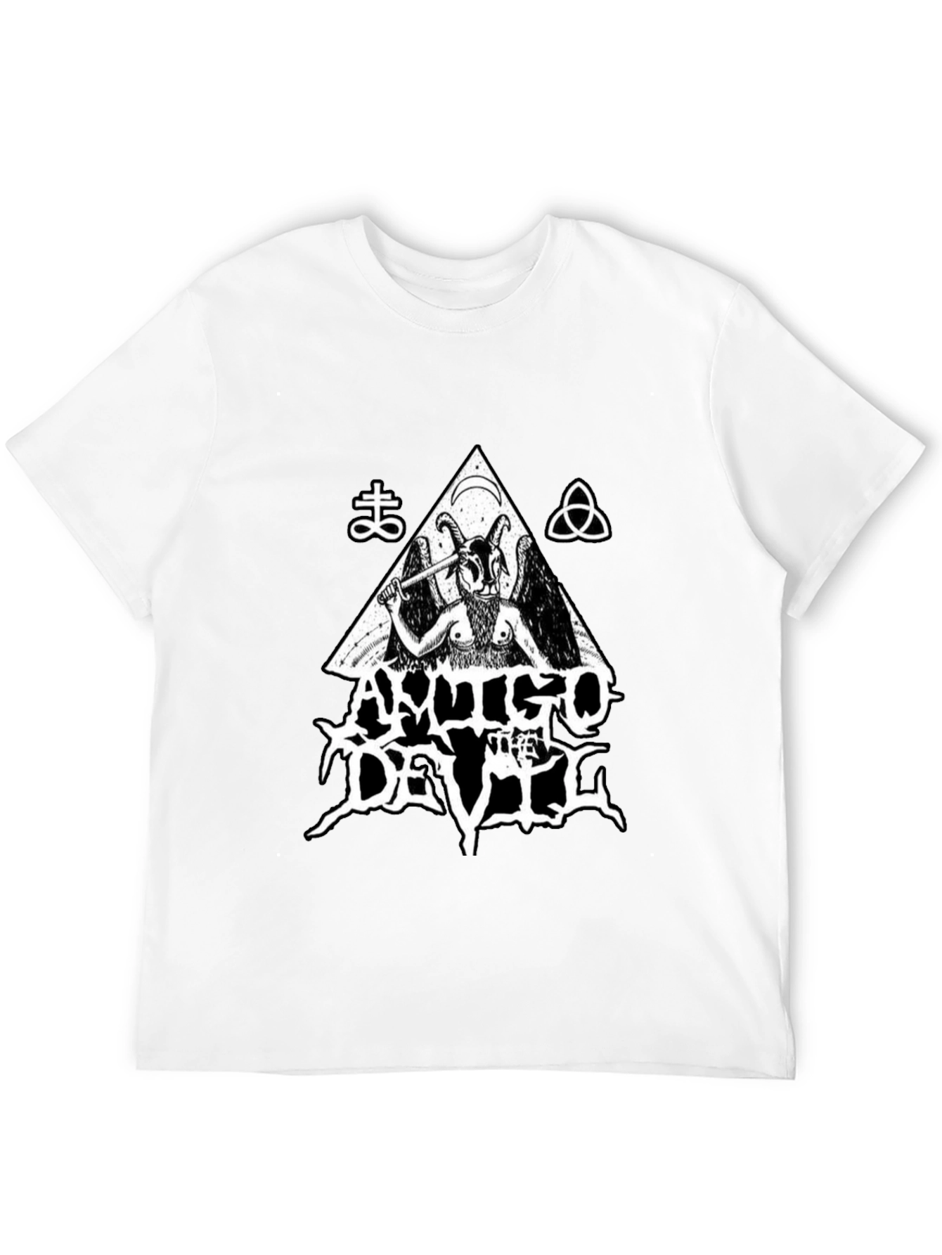 Antigo Devil Graphic Print Tee - Black Cotton