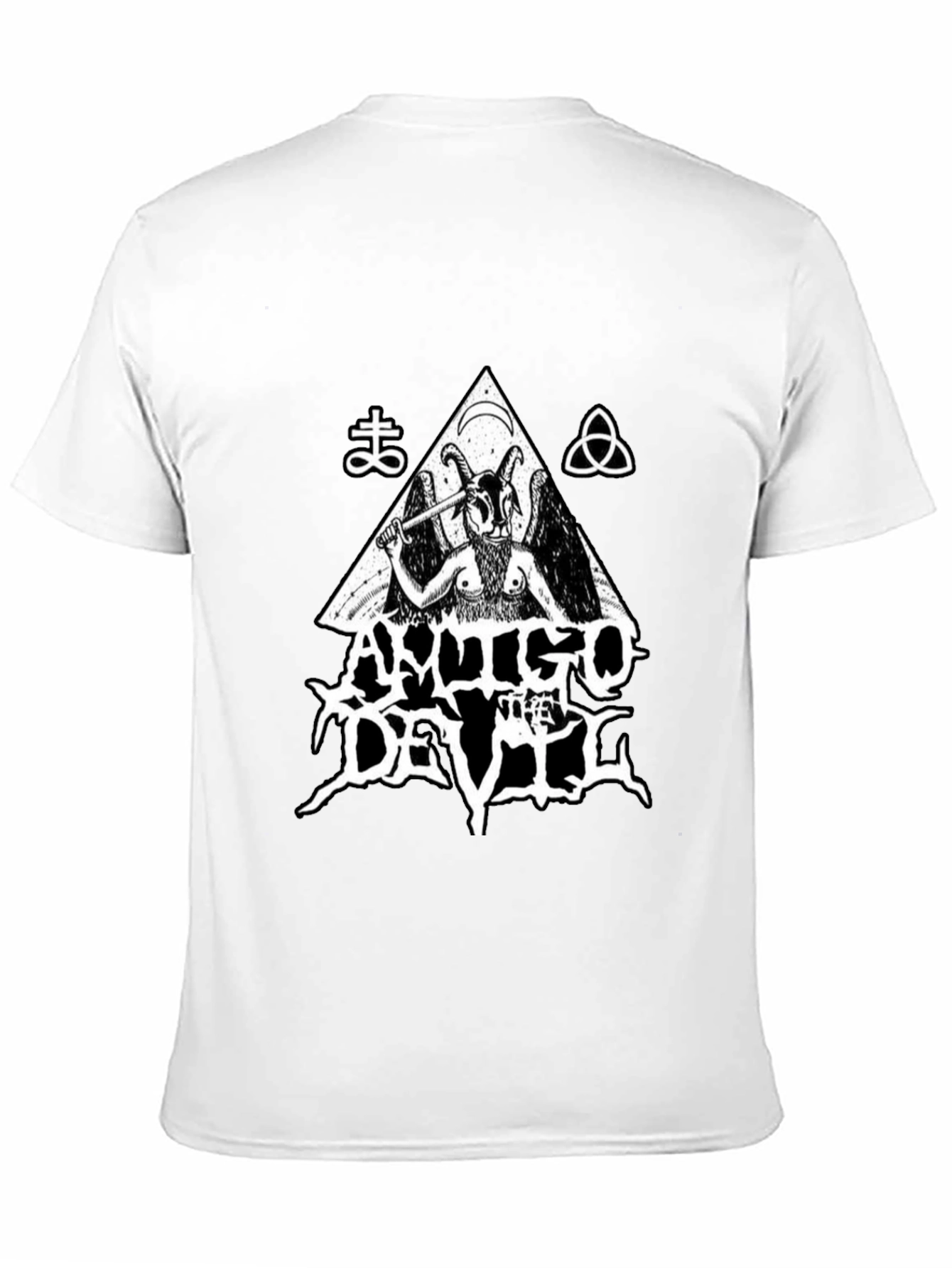 Antigo Devil Graphic Print Tee - Black Cotton