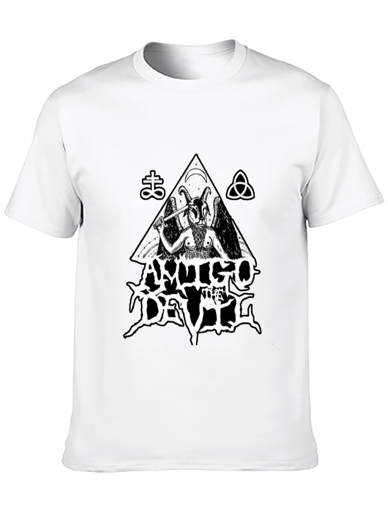 Antigo Devil Graphic Print Tee - Black Cotton