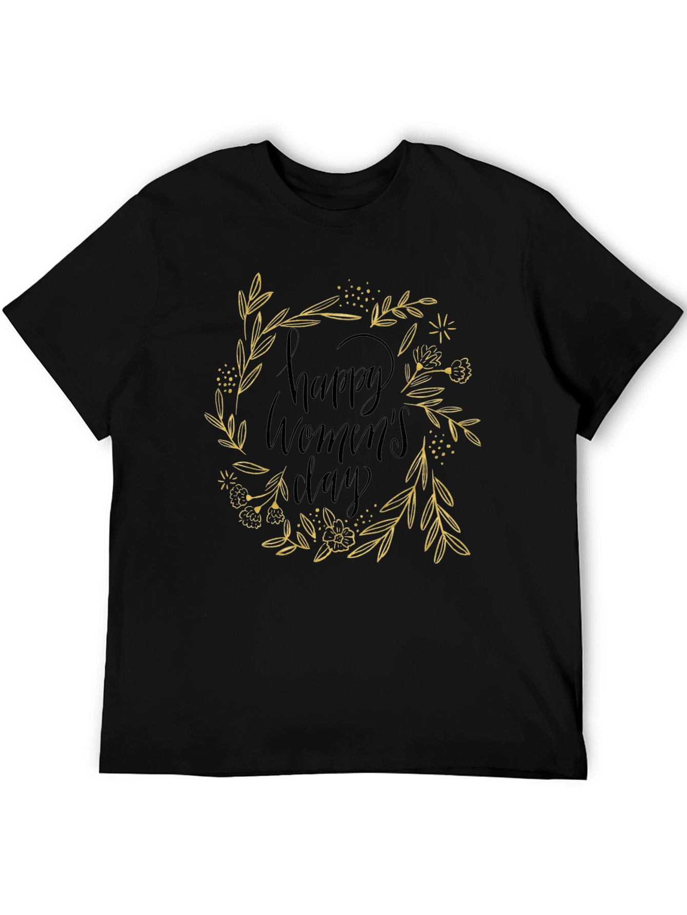 Happy Womens Day Black Graphic Tee