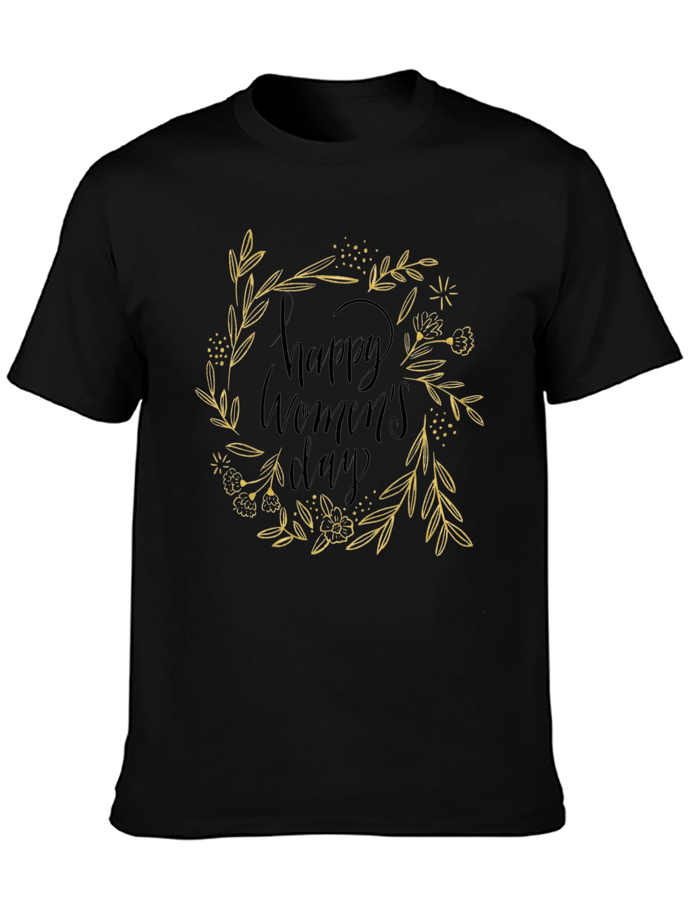 Happy Womens Day Black Graphic Tee