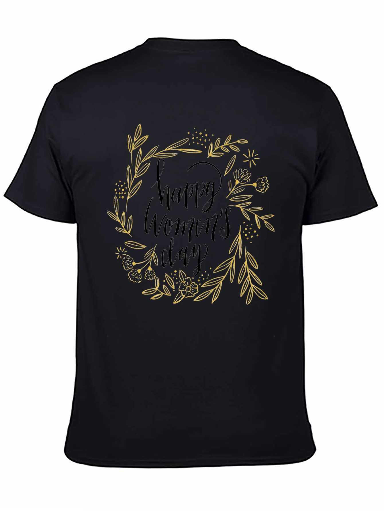 Happy Womens Day Black Graphic Tee
