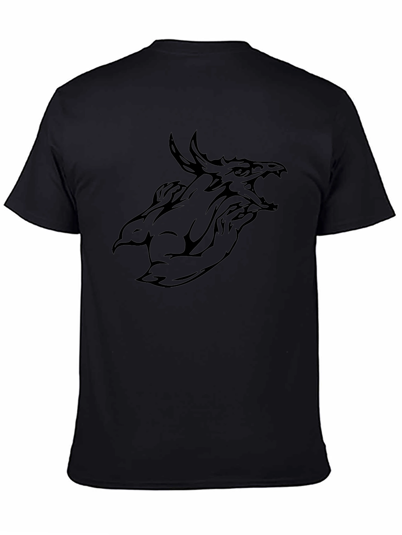 Mens Black Dragon Graphic Tee - Bold Style