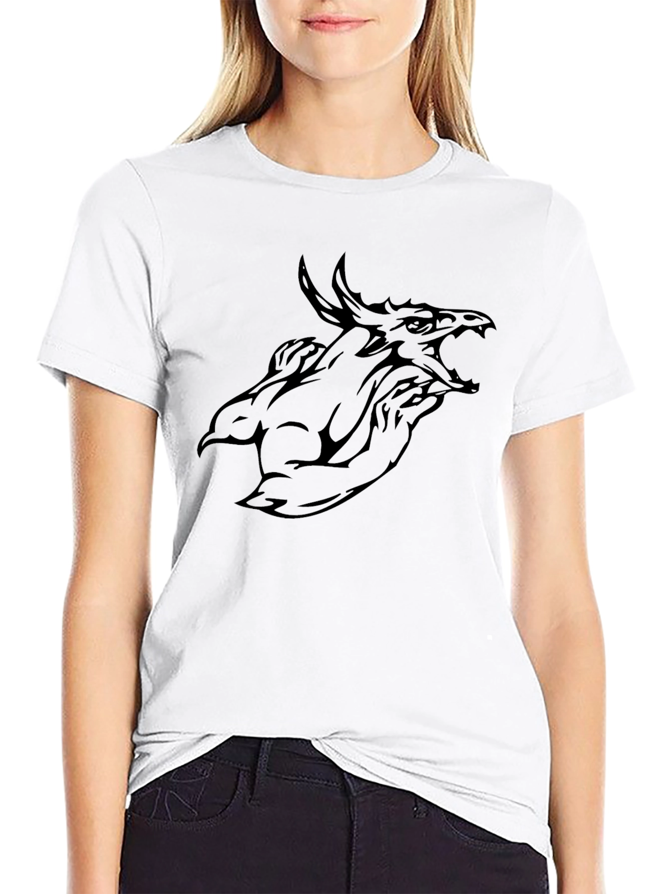 Mens Black Dragon Graphic Tee - Bold Style