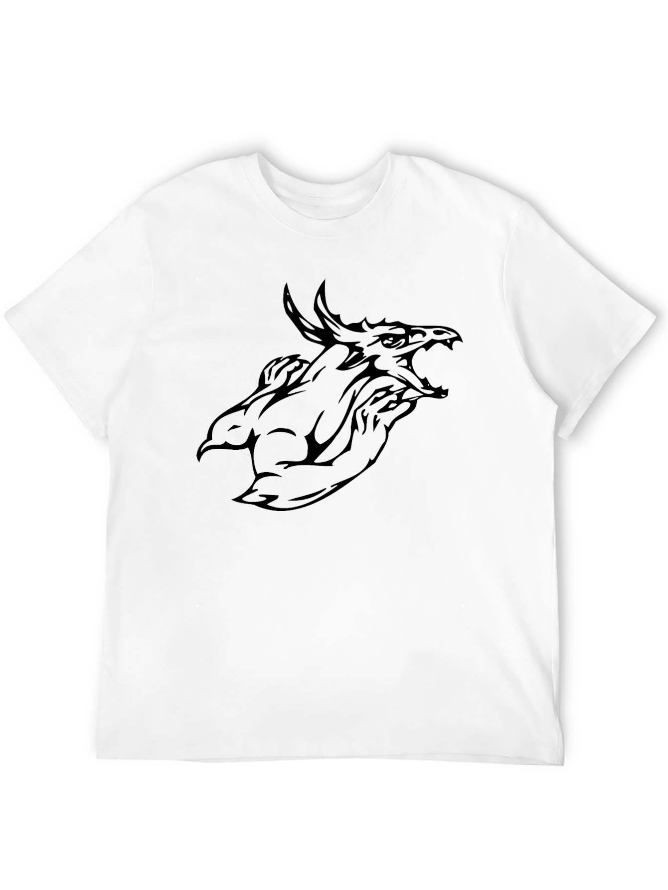 Mens Black Dragon Graphic Tee - Bold Style