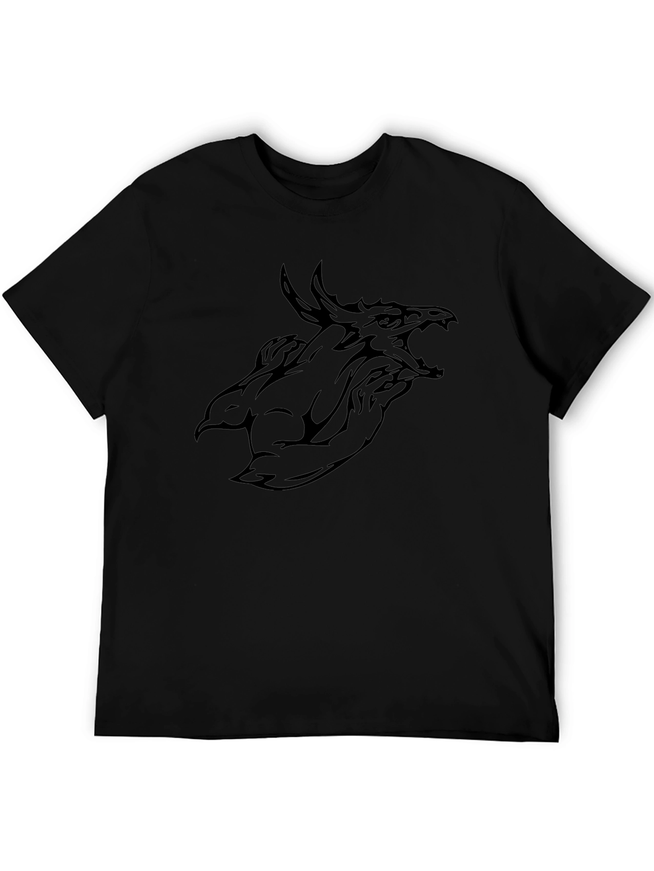 Mens Black Dragon Graphic Tee - Bold Style
