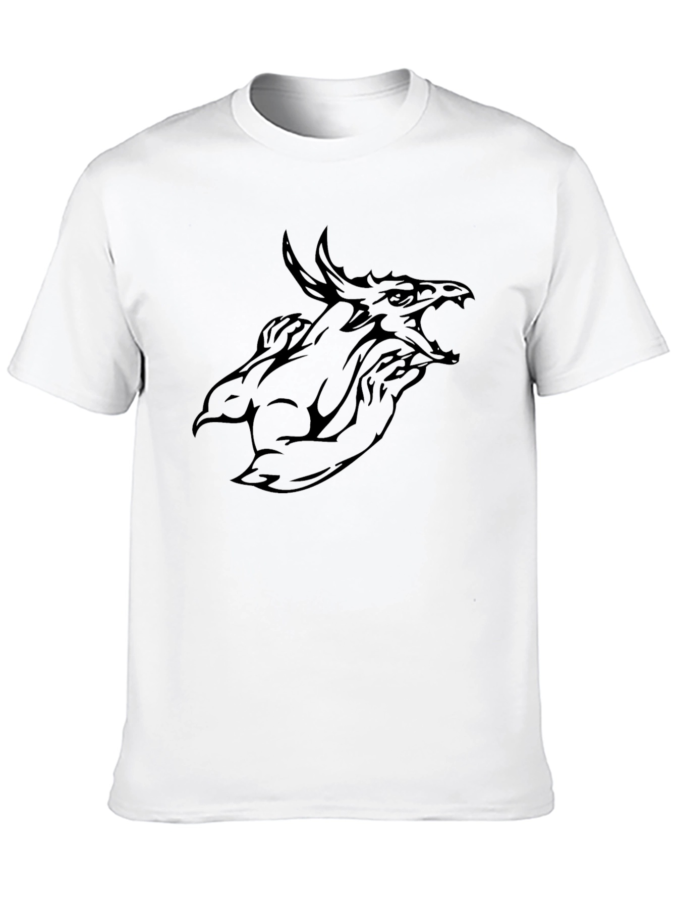 Mens Black Dragon Graphic Tee - Bold Style