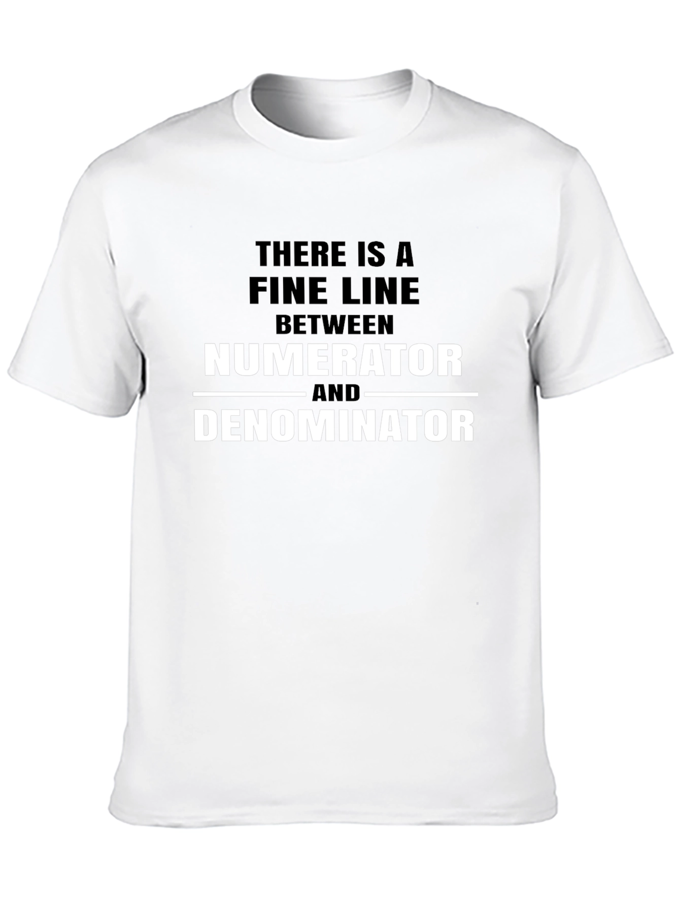 Numerator Denominator Math Pun Black T-Shirt