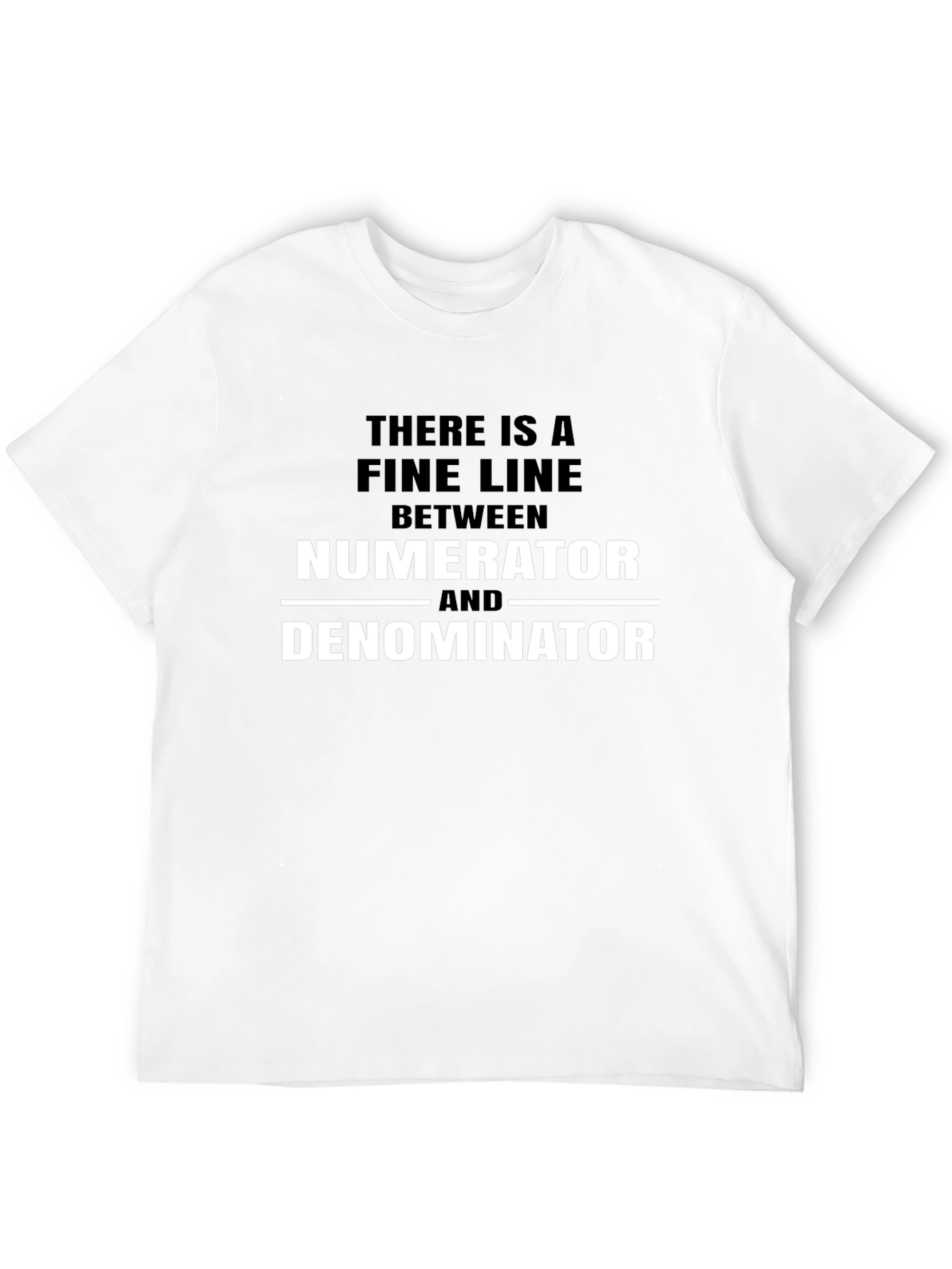 Numerator Denominator Math Pun Black T-Shirt