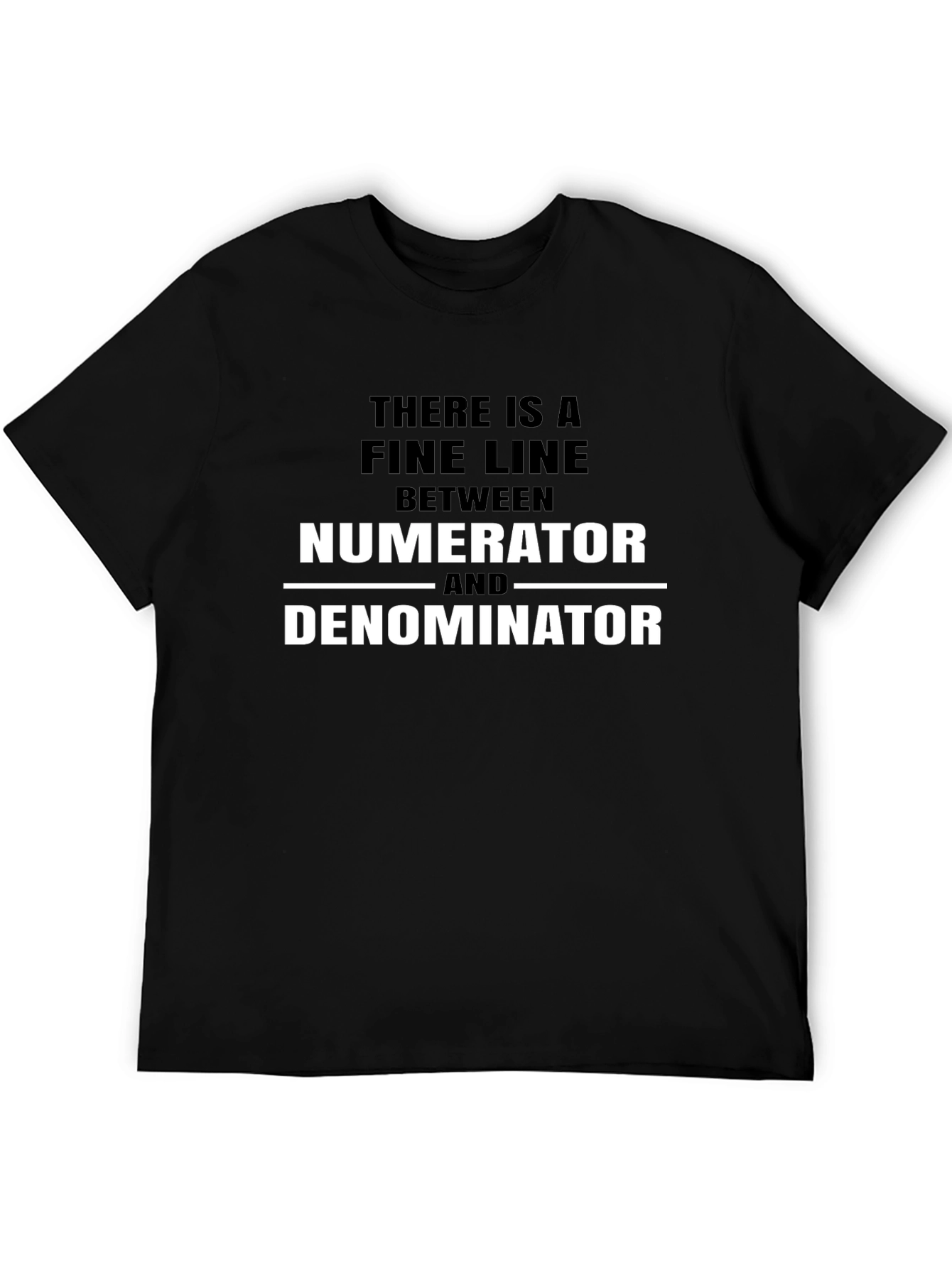 Numerator Denominator Math Pun Black T-Shirt