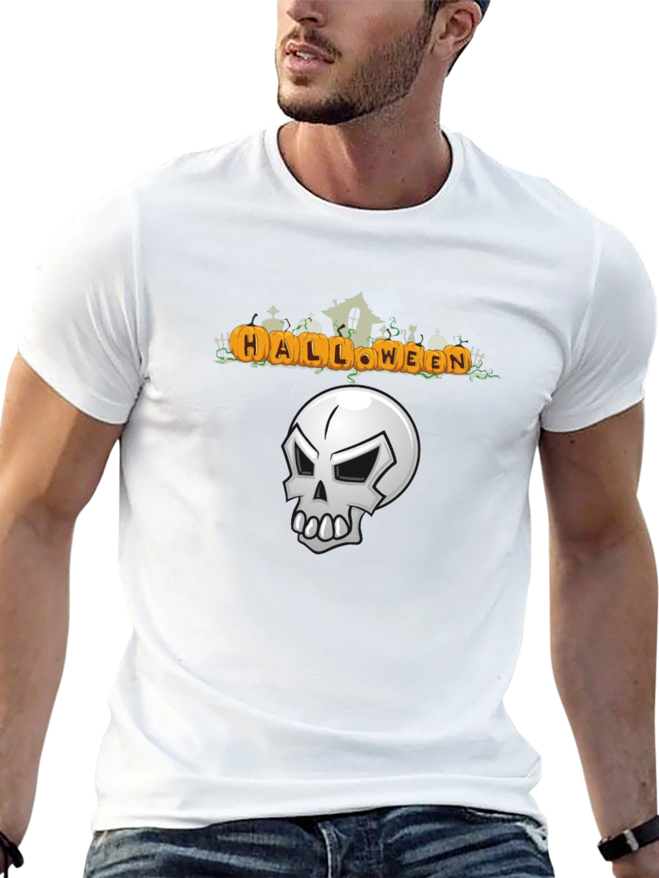 Halloween Graphic Tee - Skull Design