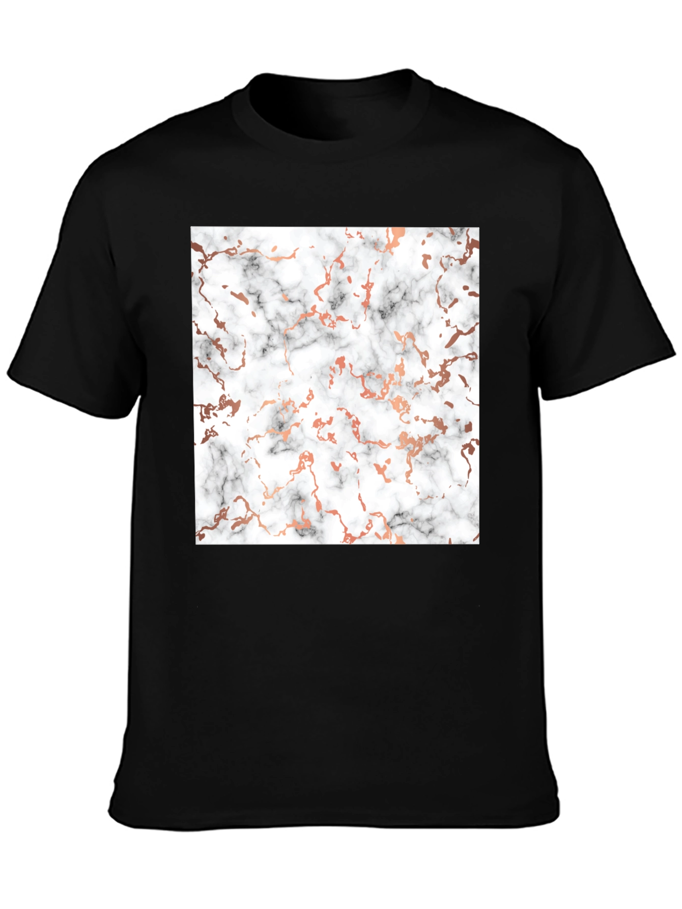 Marble Pattern Black T-Shirt