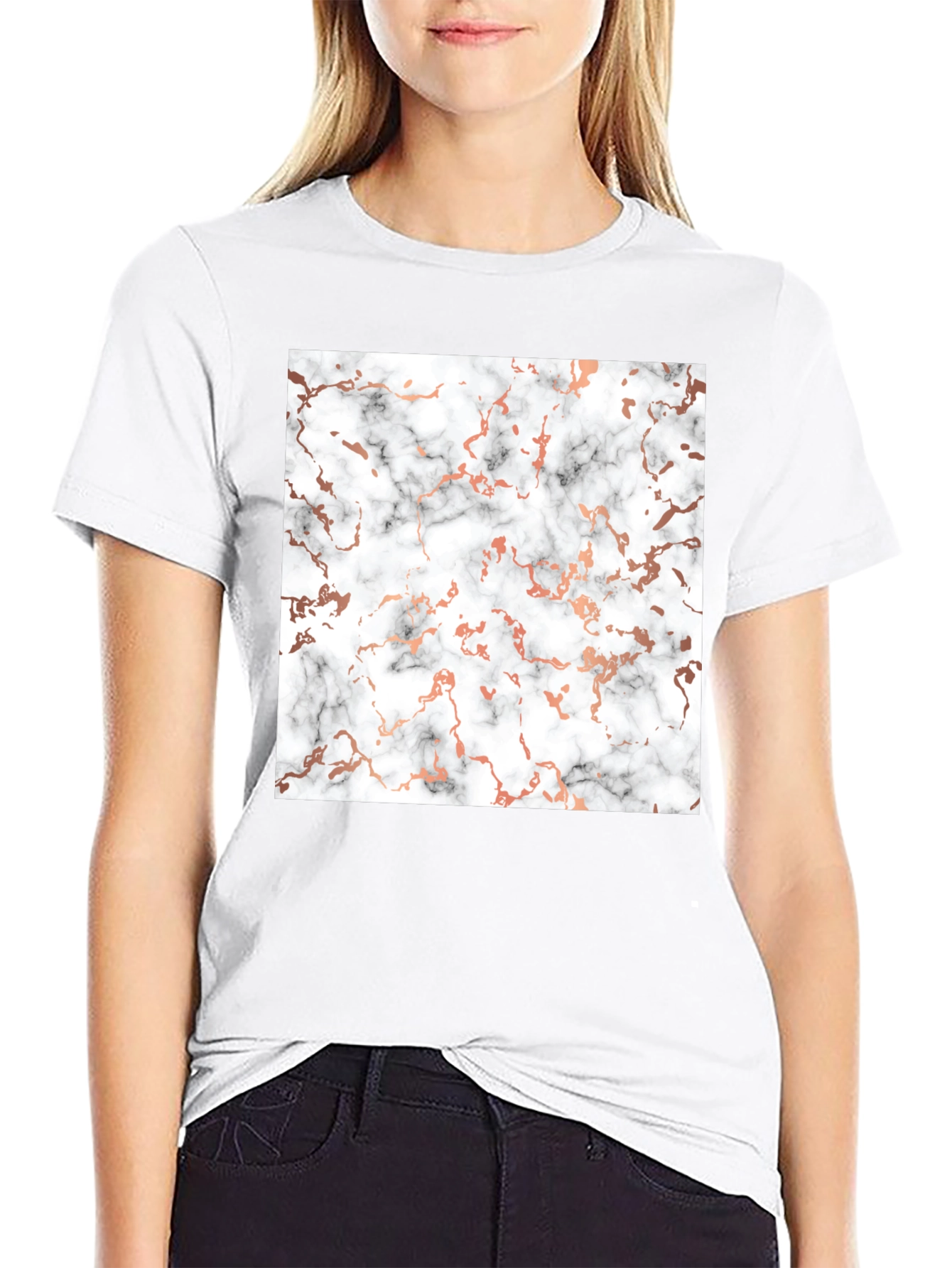 Marble Pattern Black T-Shirt