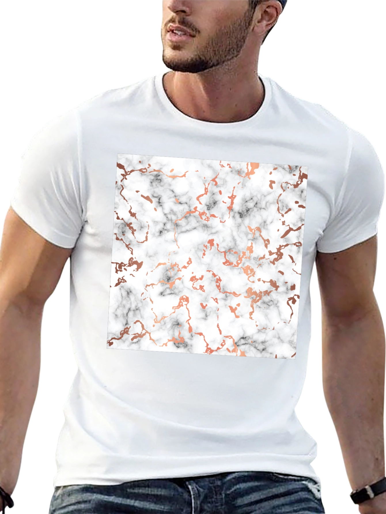 Marble Pattern Black T-Shirt