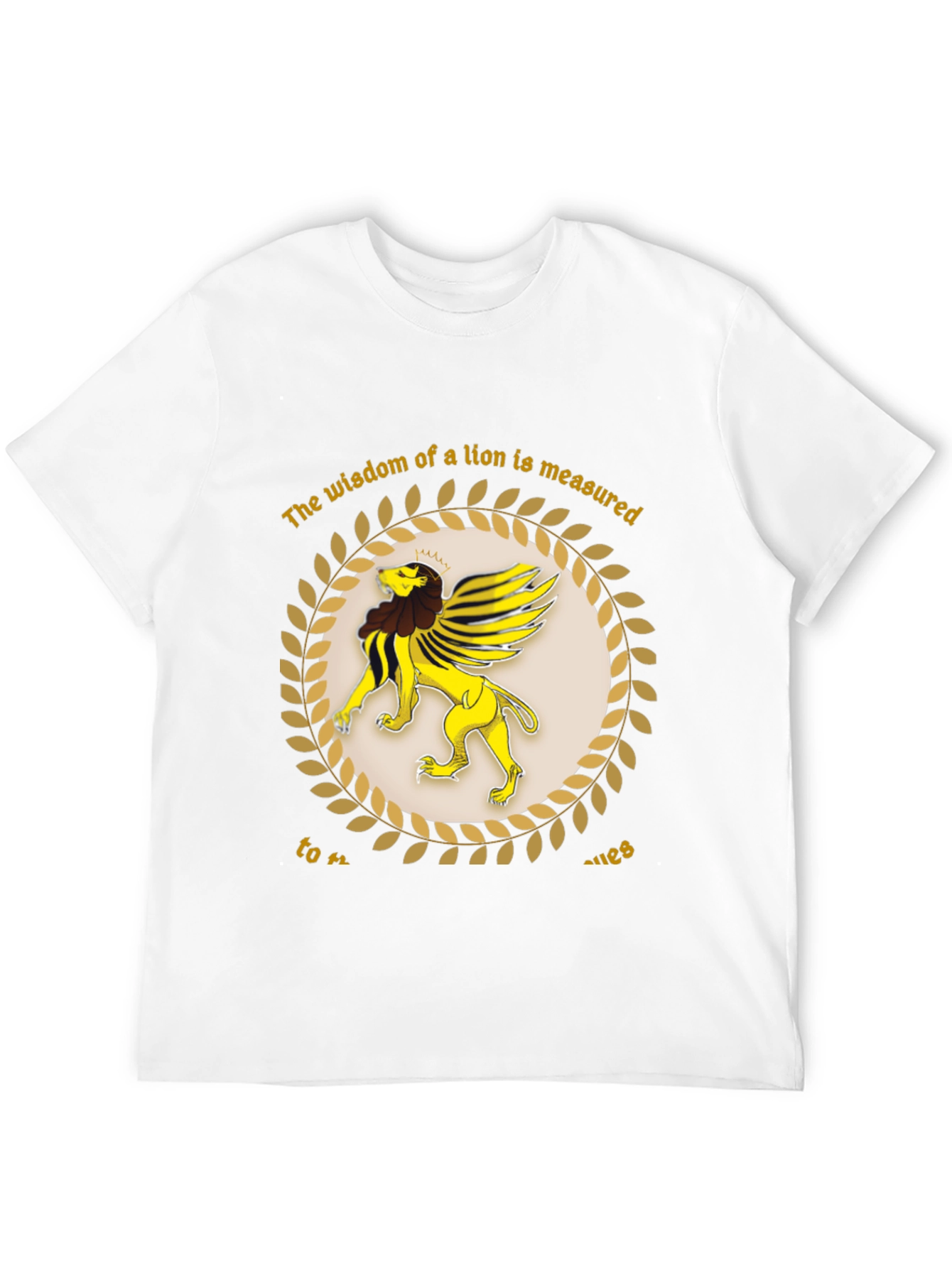 Lion Wisdom Graphic Tee - Black Cotton Shirt