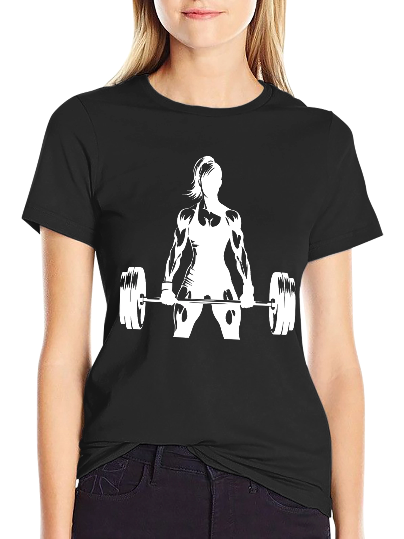 Weightlifting Woman Black T-Shirt