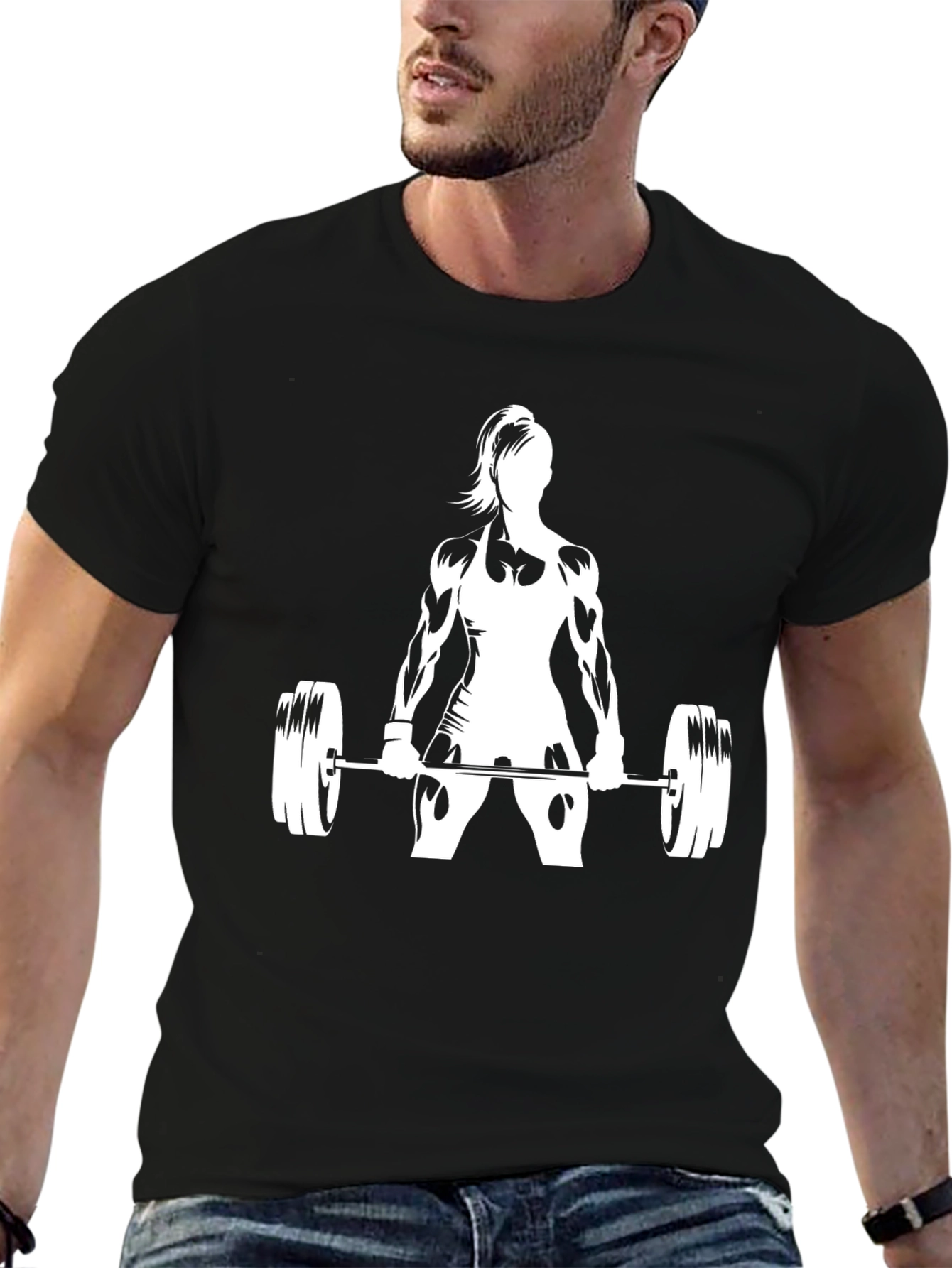 Weightlifting Woman Black T-Shirt