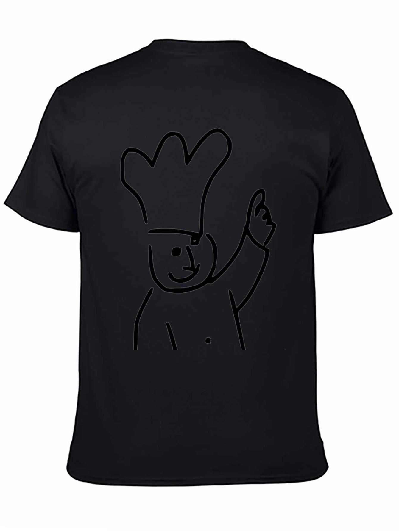 Chef Sketch T-Shirt - Black Cotton Blend