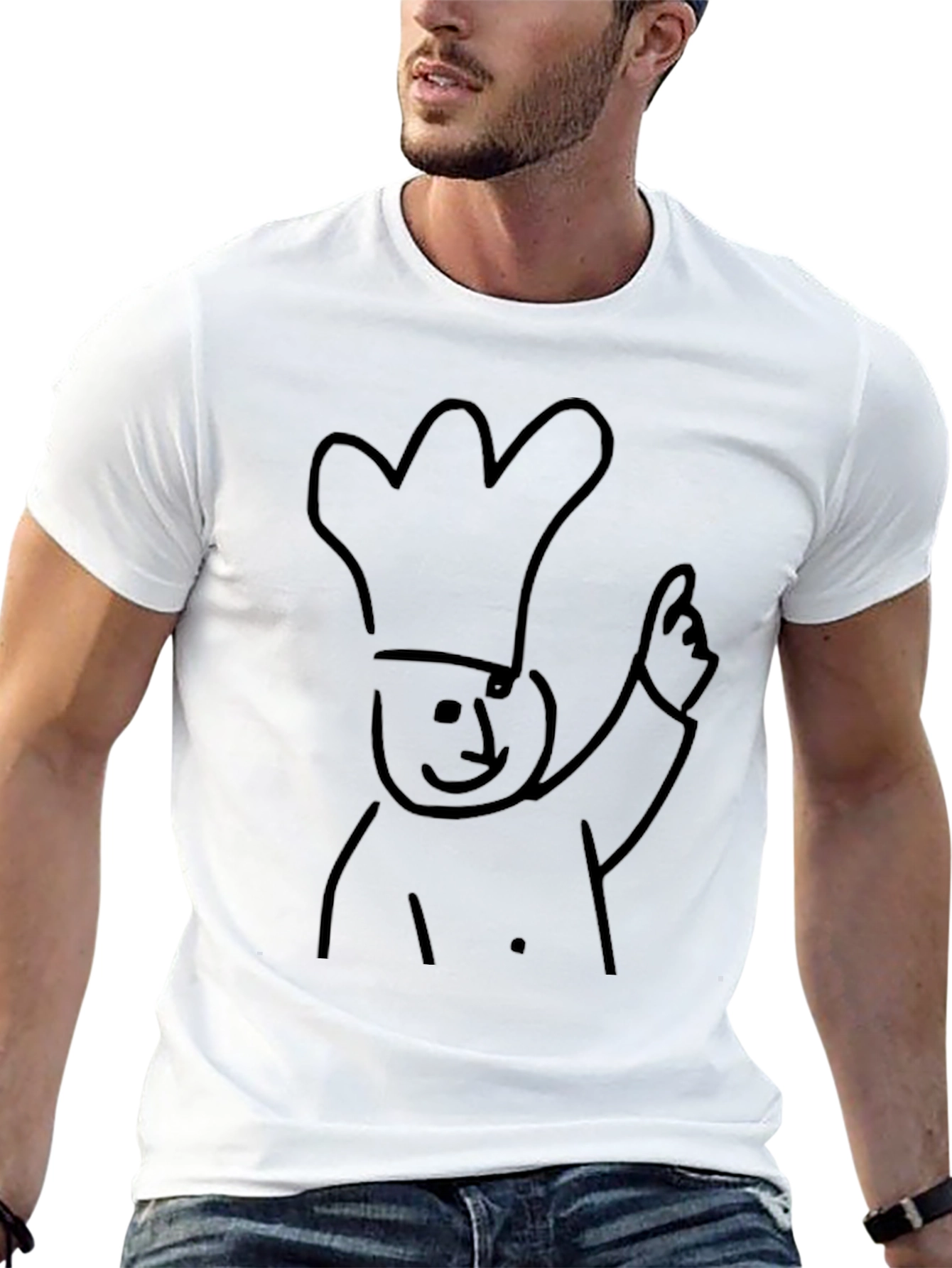 Chef Sketch T-Shirt - Black Cotton Blend