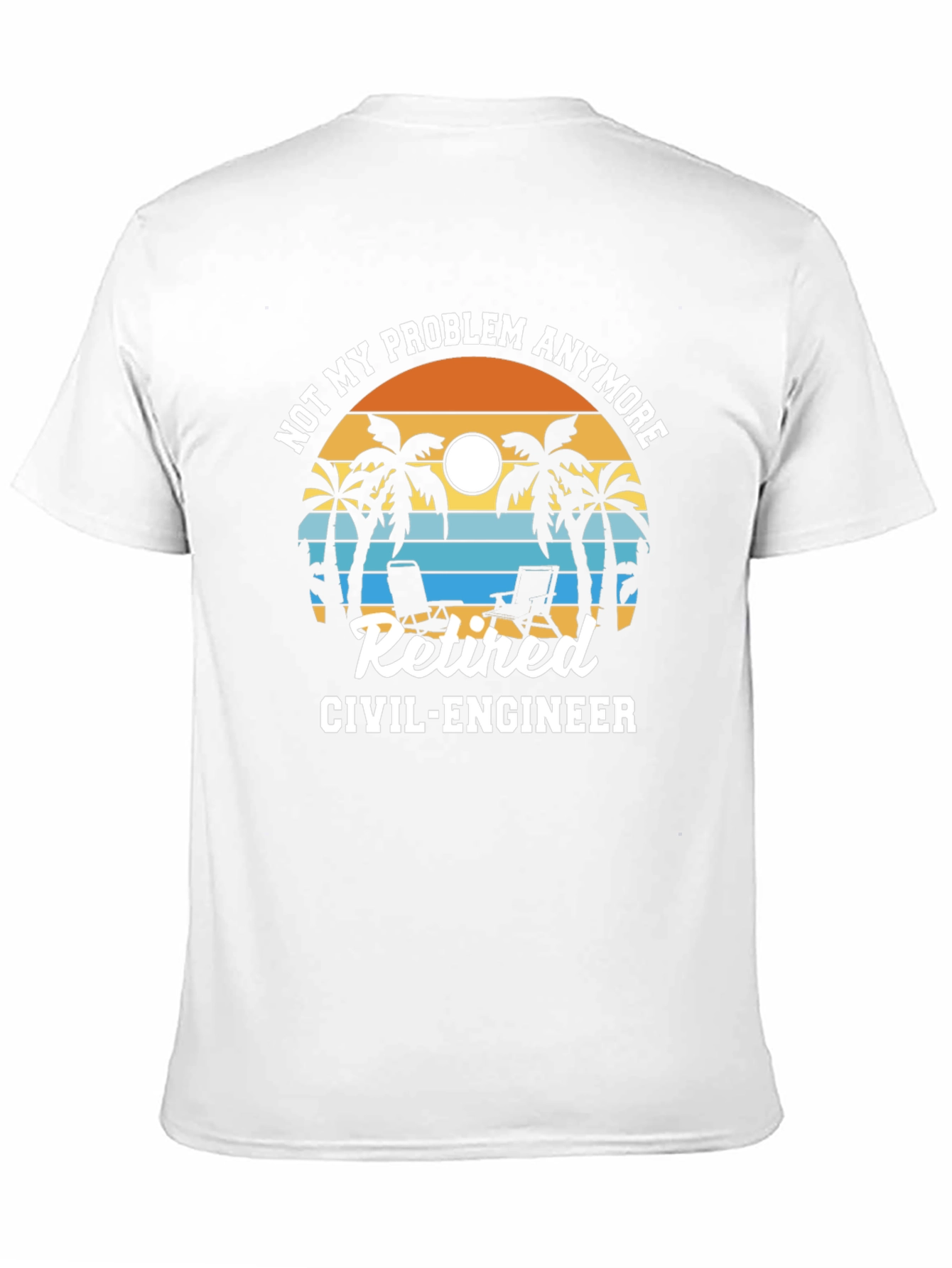 Retired Civil Engineer T-Shirt Palm Tree Design