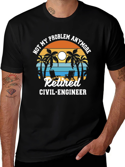 Retired Civil Engineer T-Shirt Palm Tree Design
