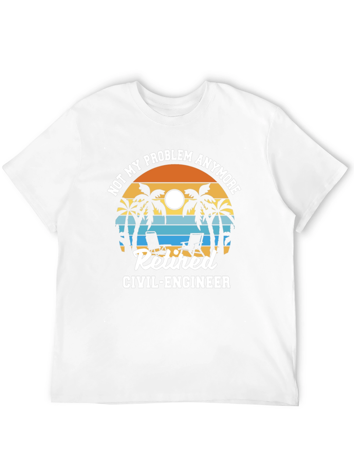 Retired Civil Engineer T-Shirt Palm Tree Design