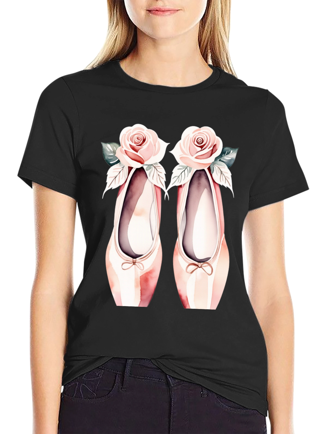 Ballet Shoes & Roses Graphic Tee