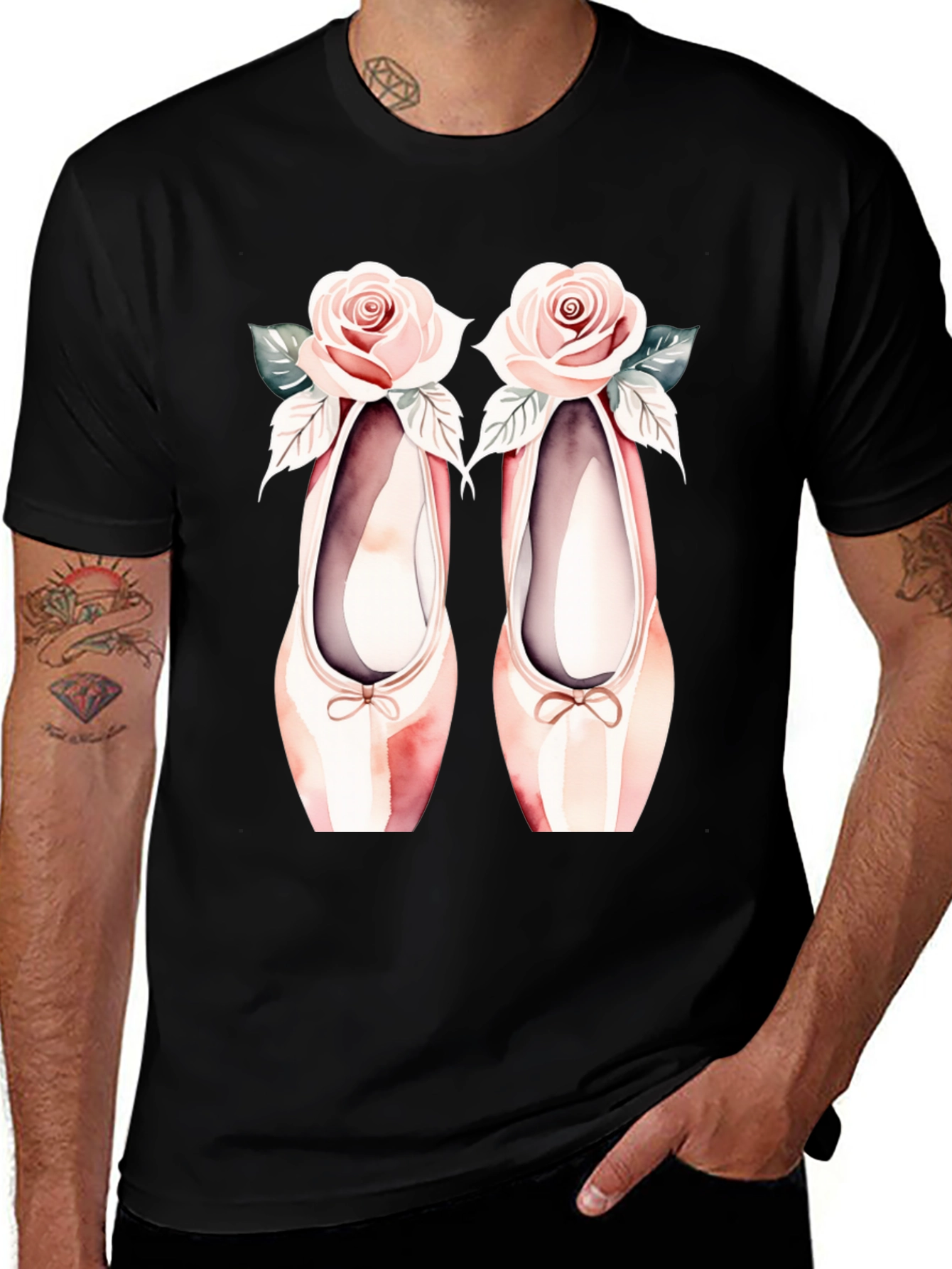 Ballet Shoes & Roses Graphic Tee