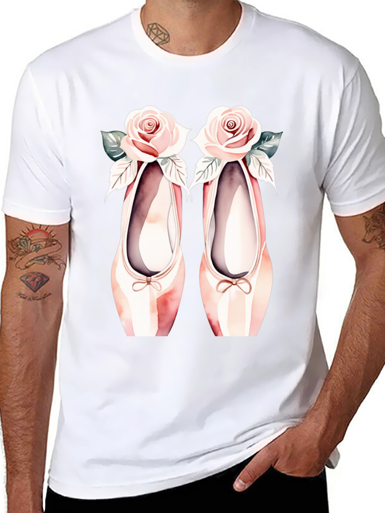 Ballet Shoes & Roses Graphic Tee
