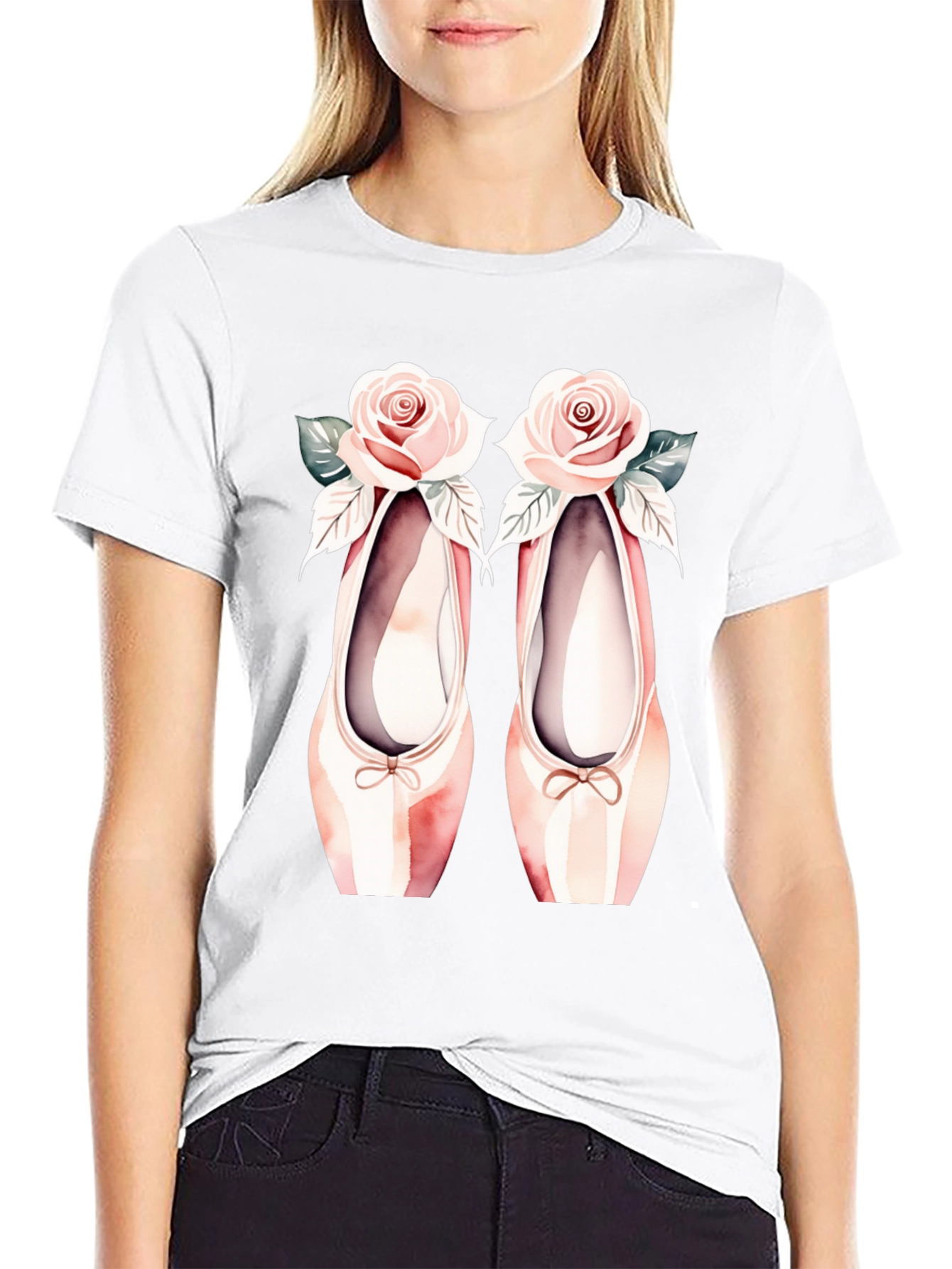 Ballet Shoes & Roses Graphic Tee